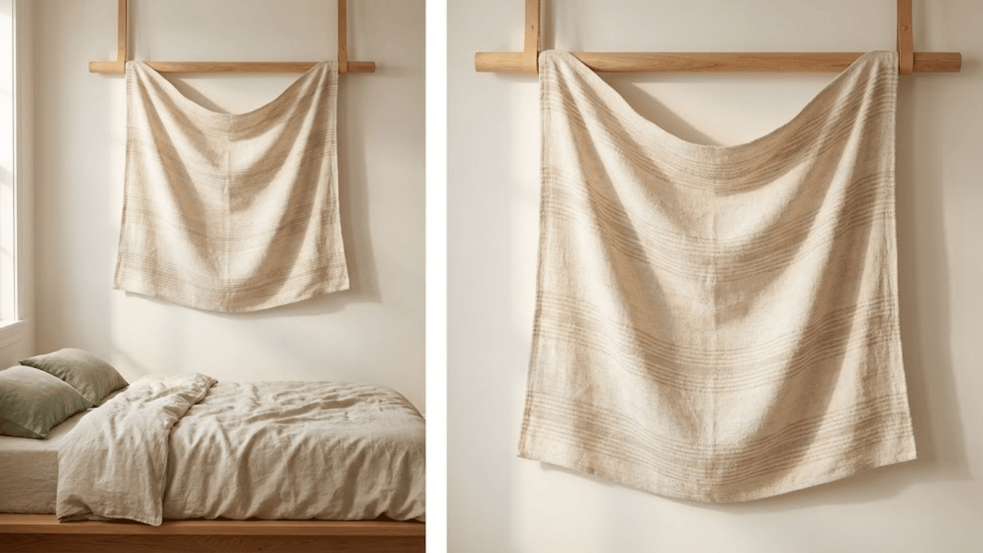 DIY fabric tapestry wall