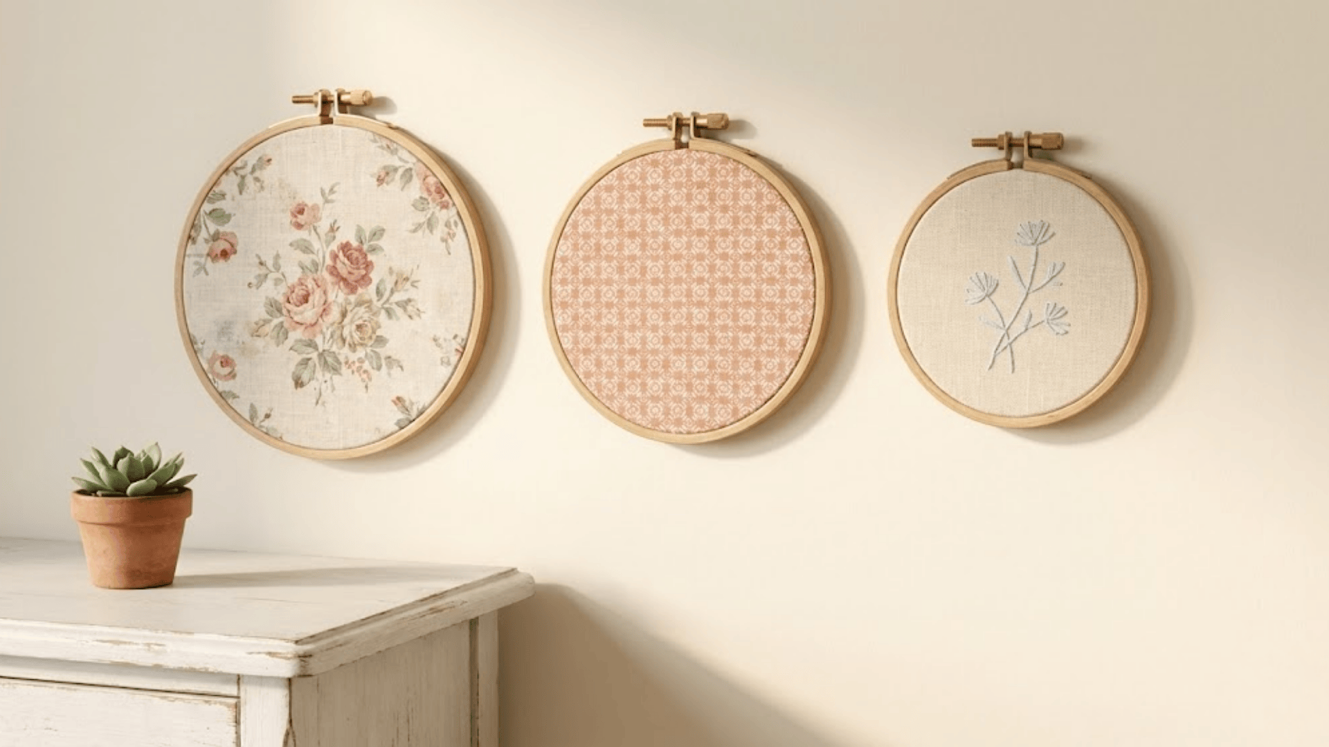 DIY framed fabric art