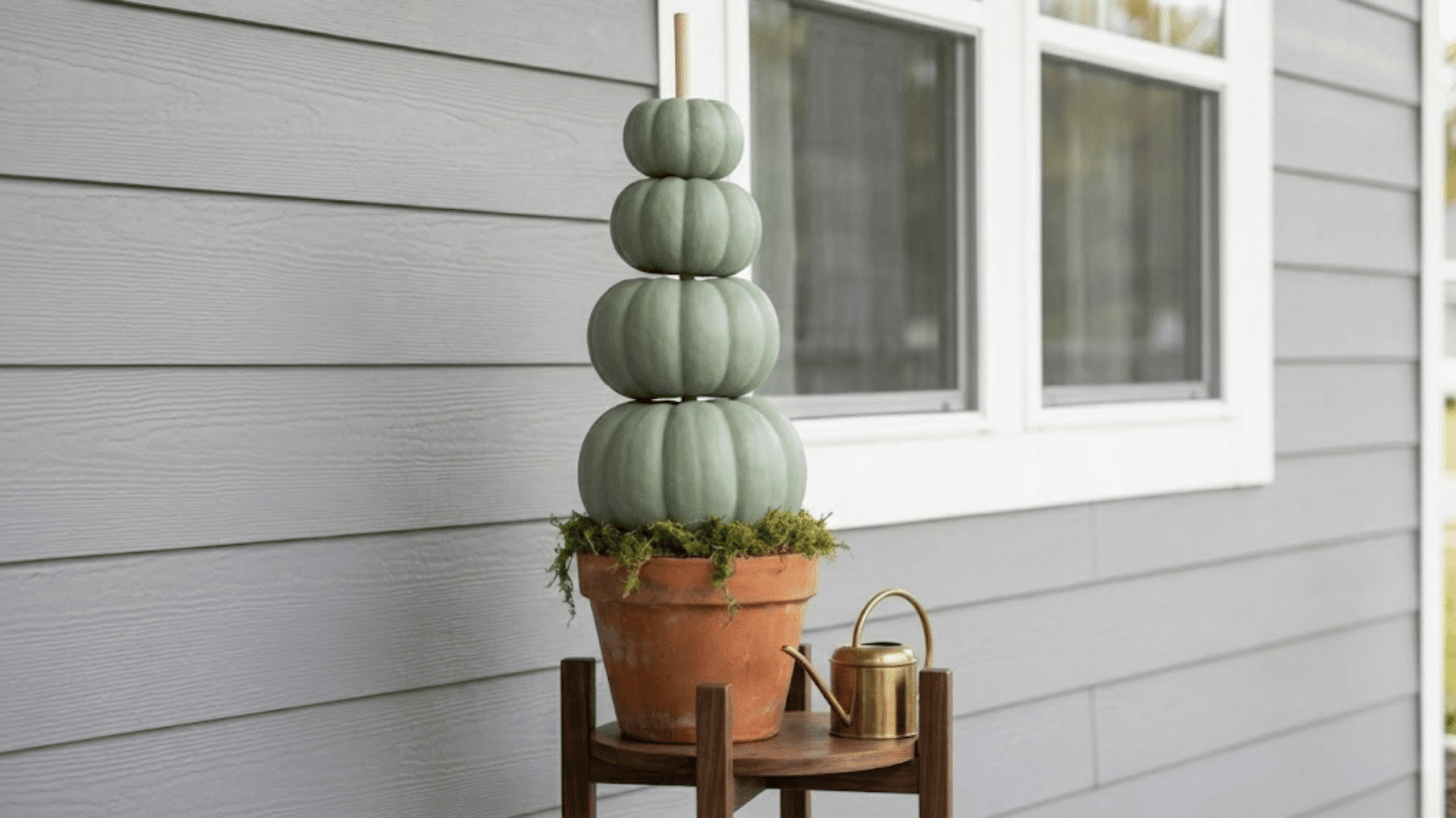 DIY pumpkin topiary or upcycled decor