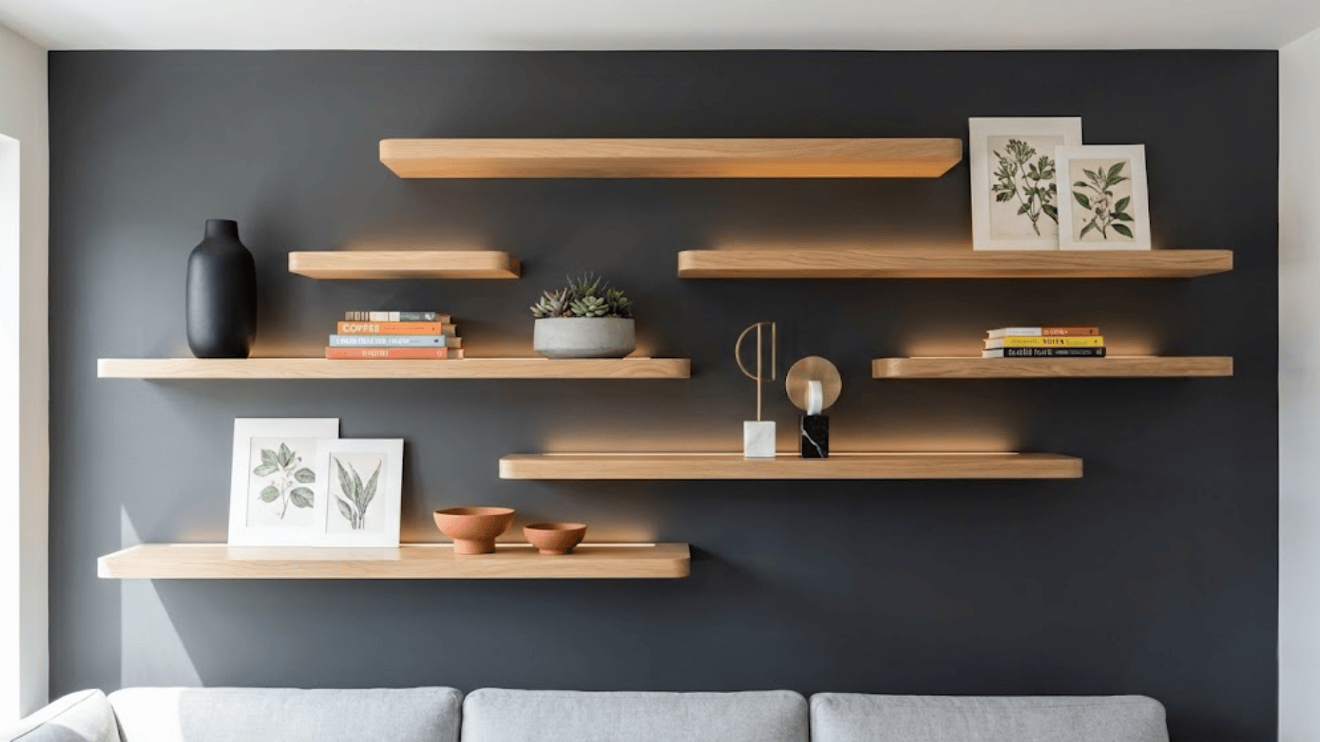 asymmetrical shelving