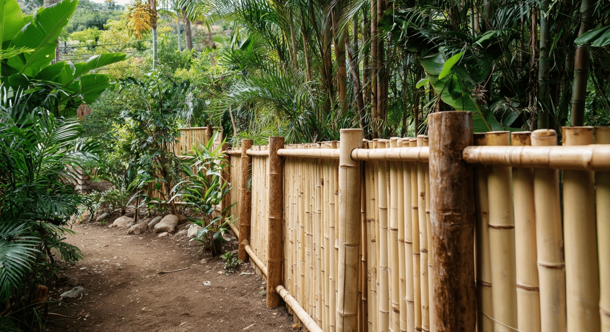 bamboo roll fence with wood frame