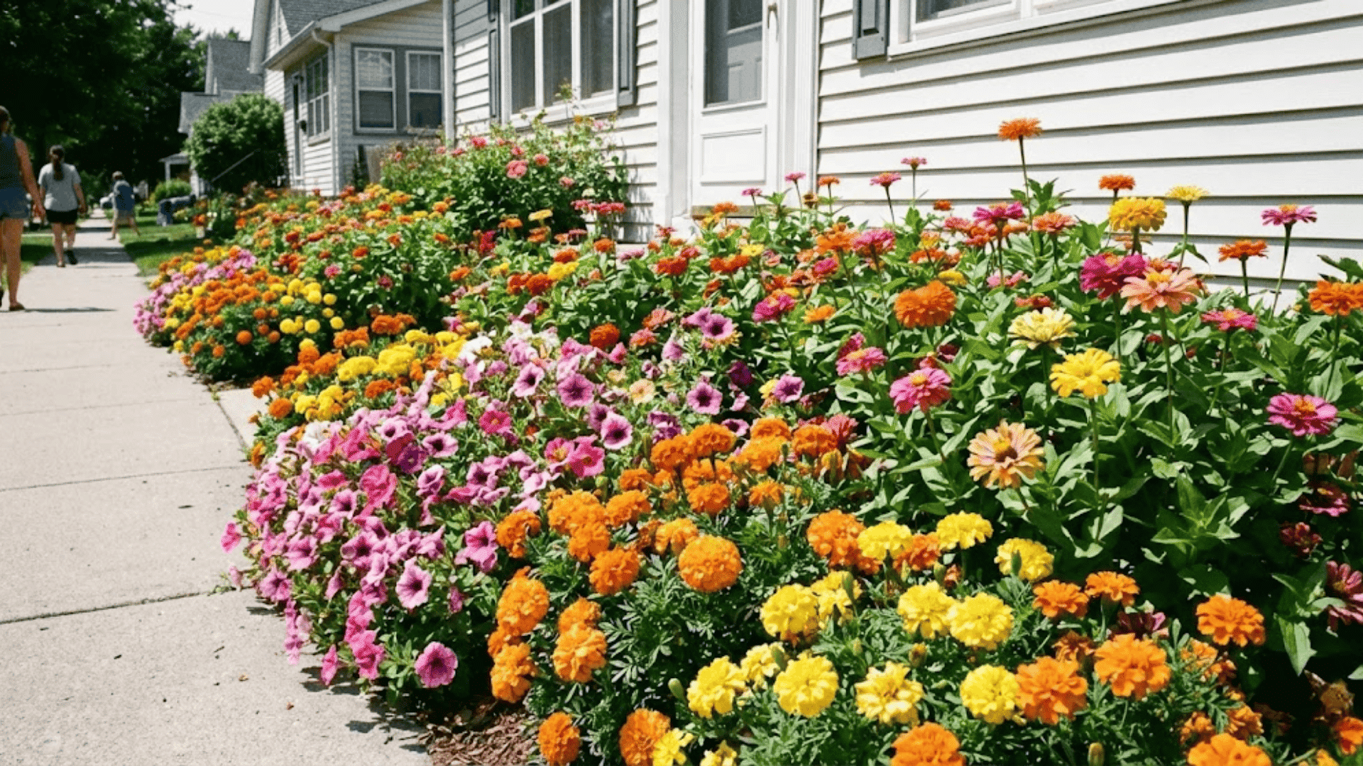 bright annual border for maximum colour with low cost