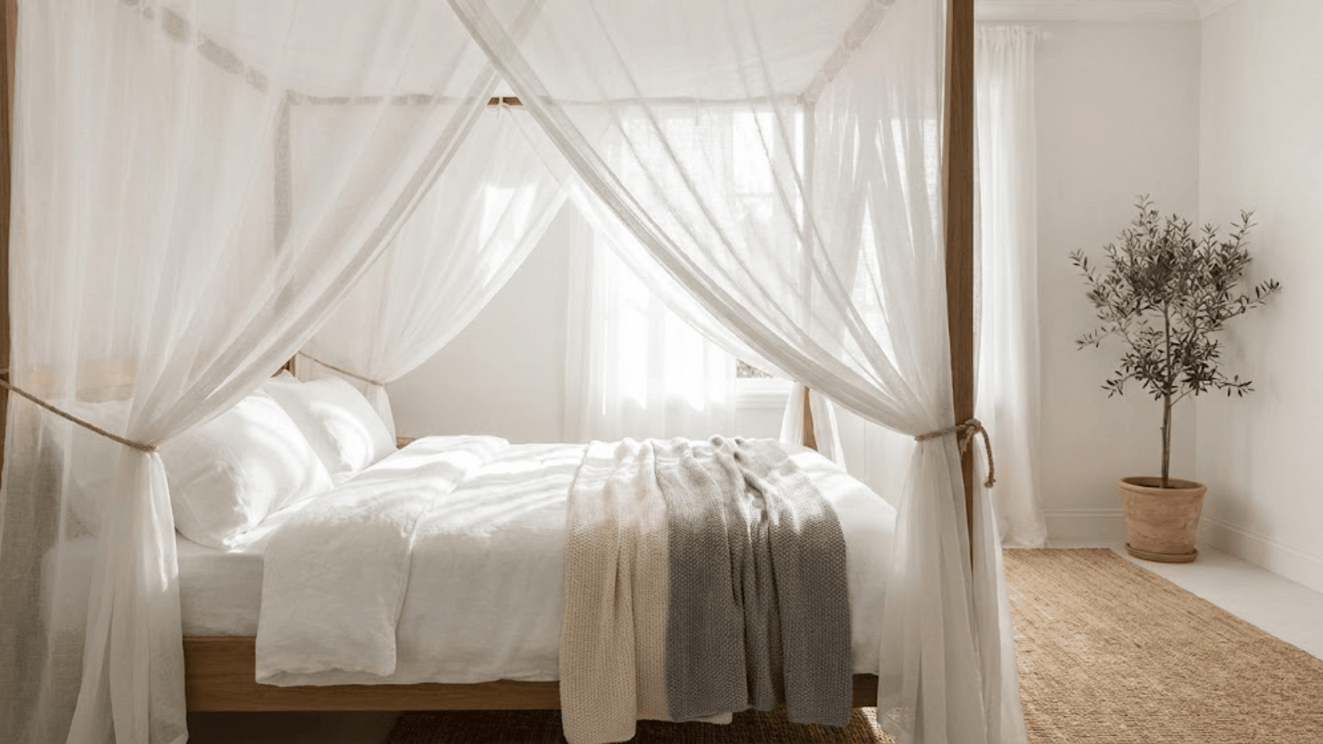 canopy bed curtain setup