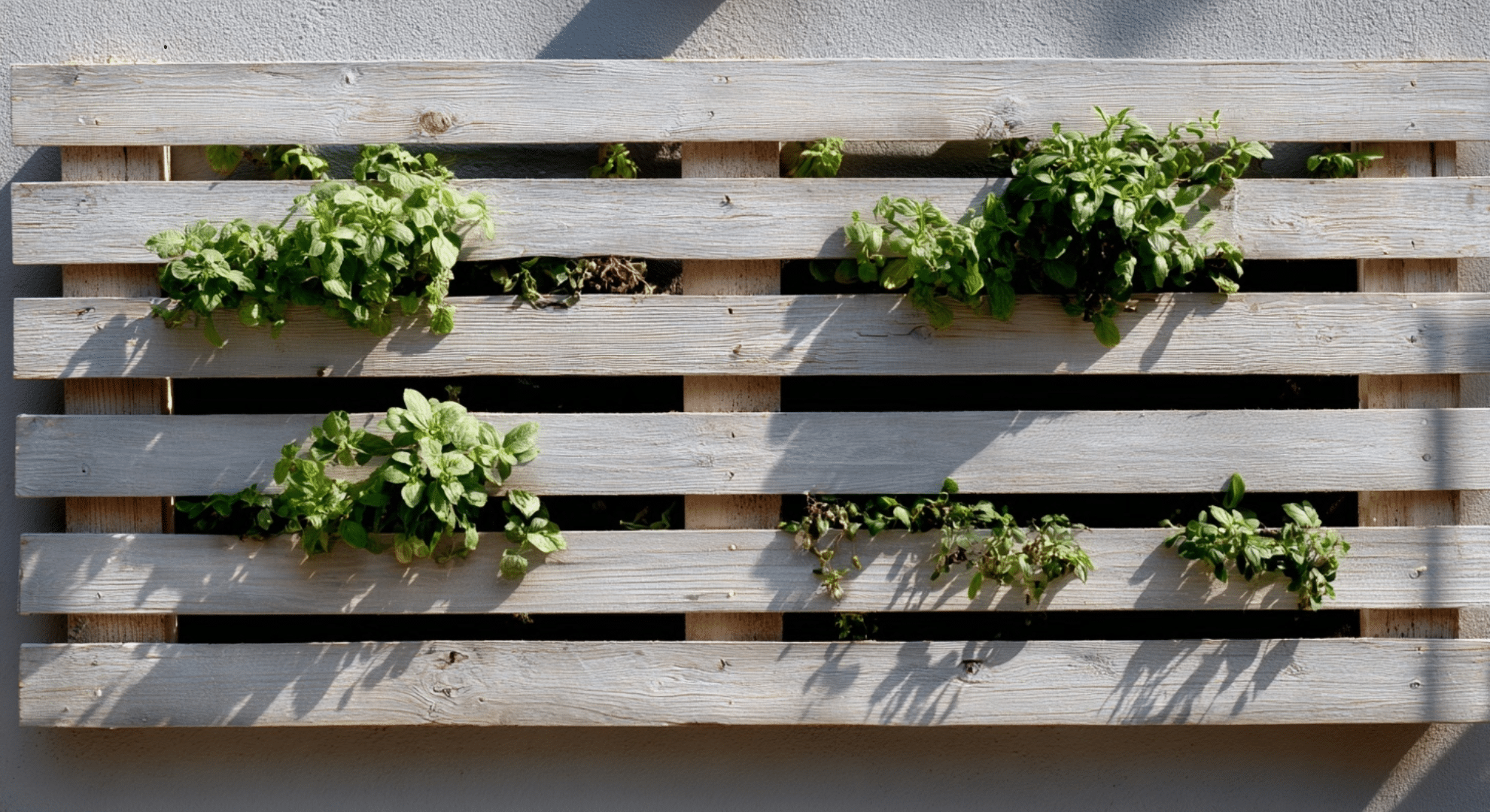 clean lined pallets wall garden