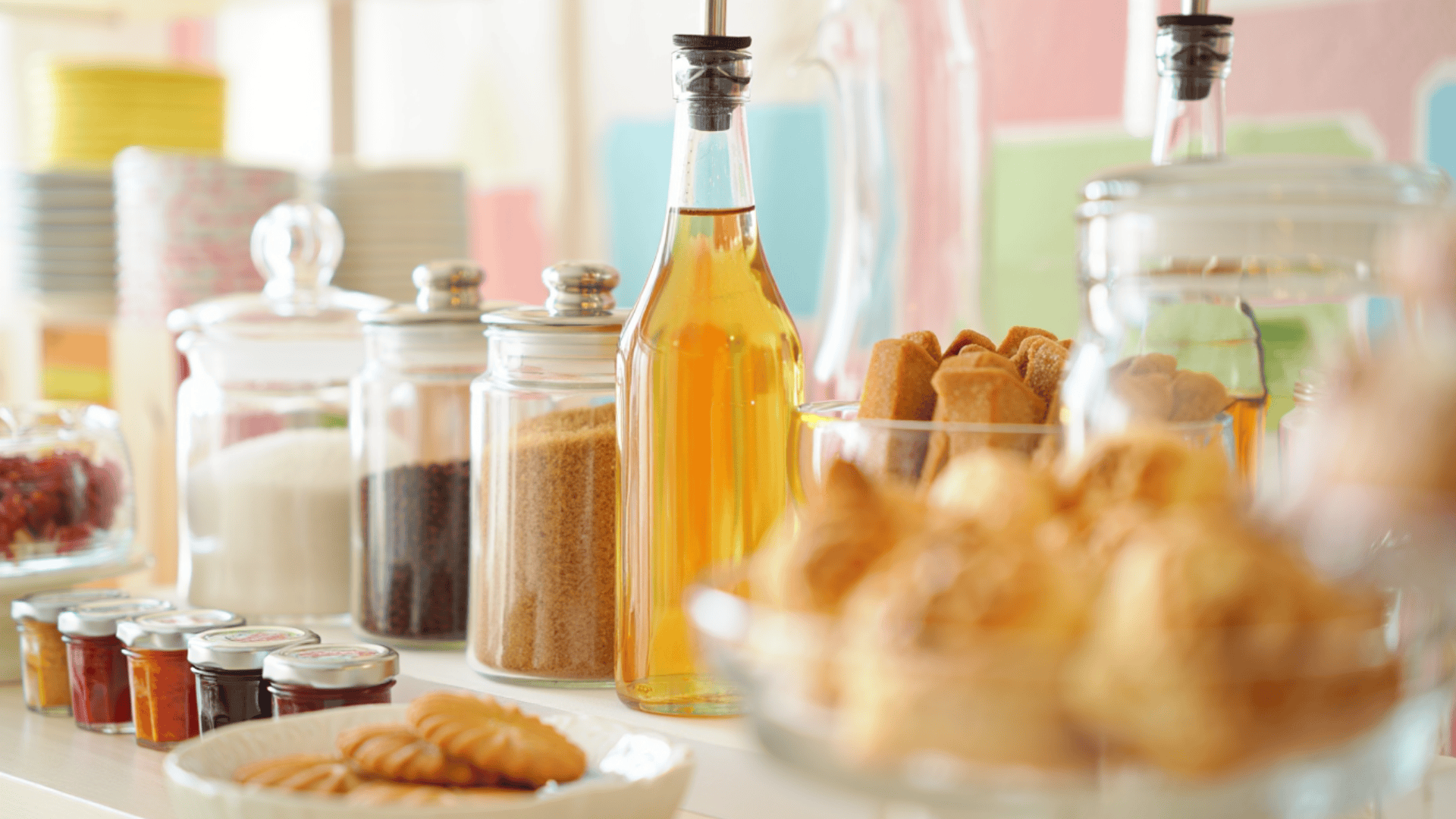 coffee bar with snack breakfast accessories