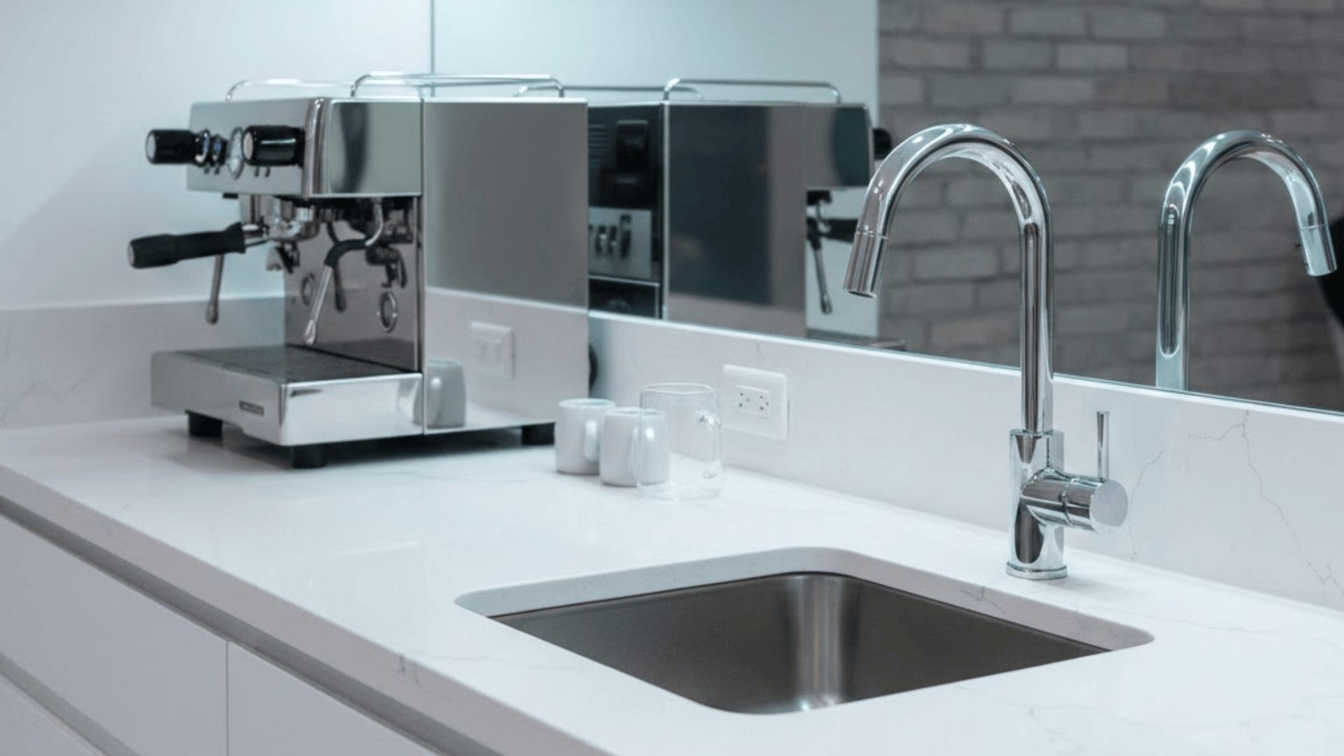 coffee station with hidden sink or water access