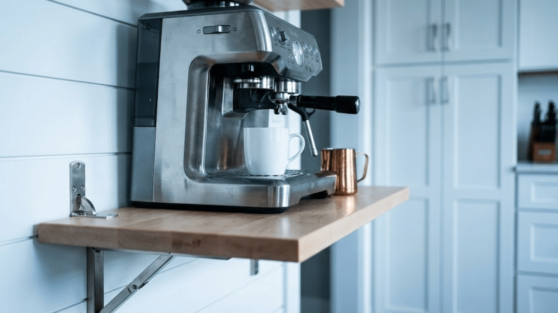 compact pull out fold down shelf station