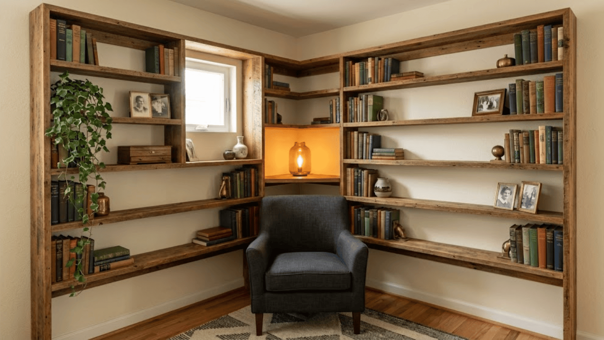 corner bookshelf walls