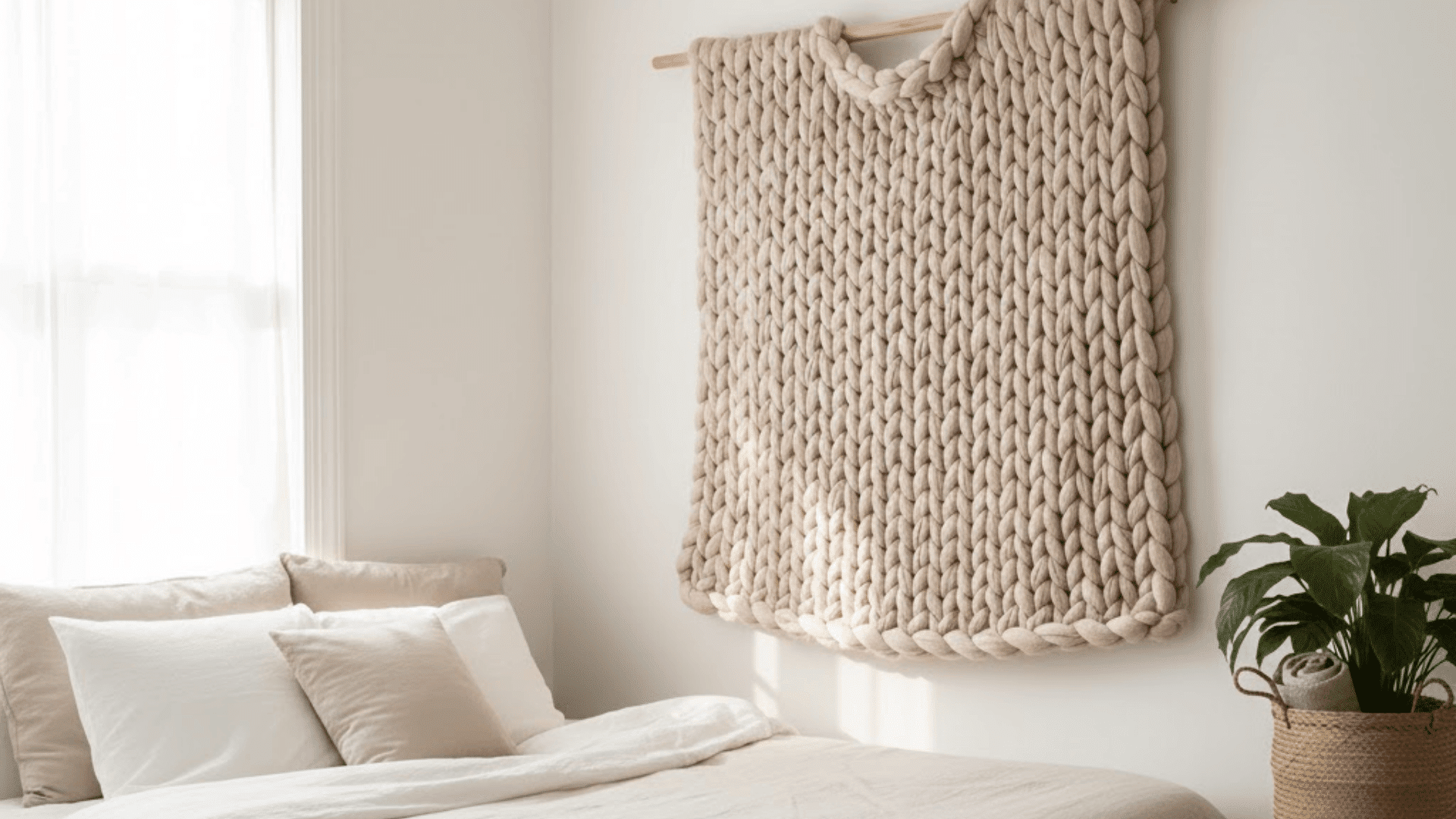 cozy throw blanket as wall décor