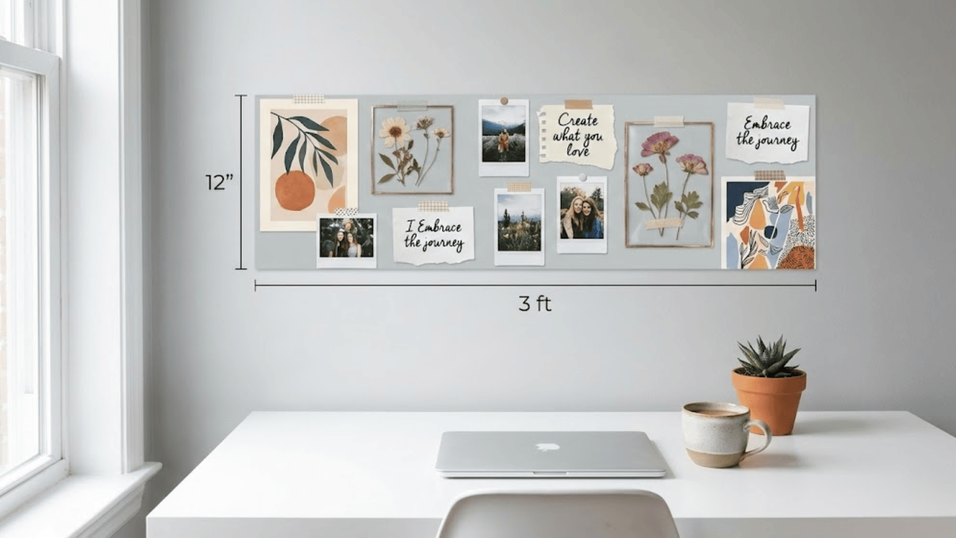 desk height collage strip not full wall