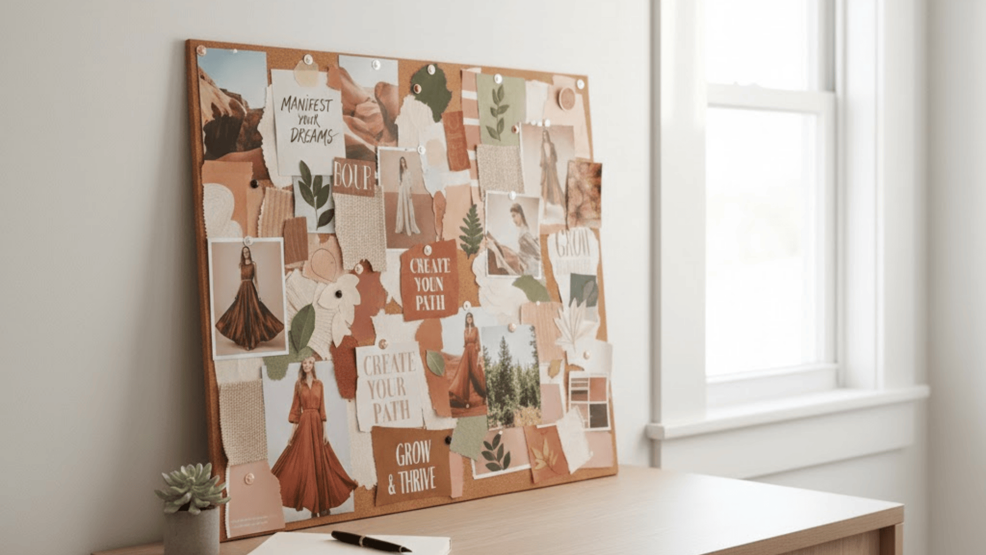 diy mood board with magazine clippings