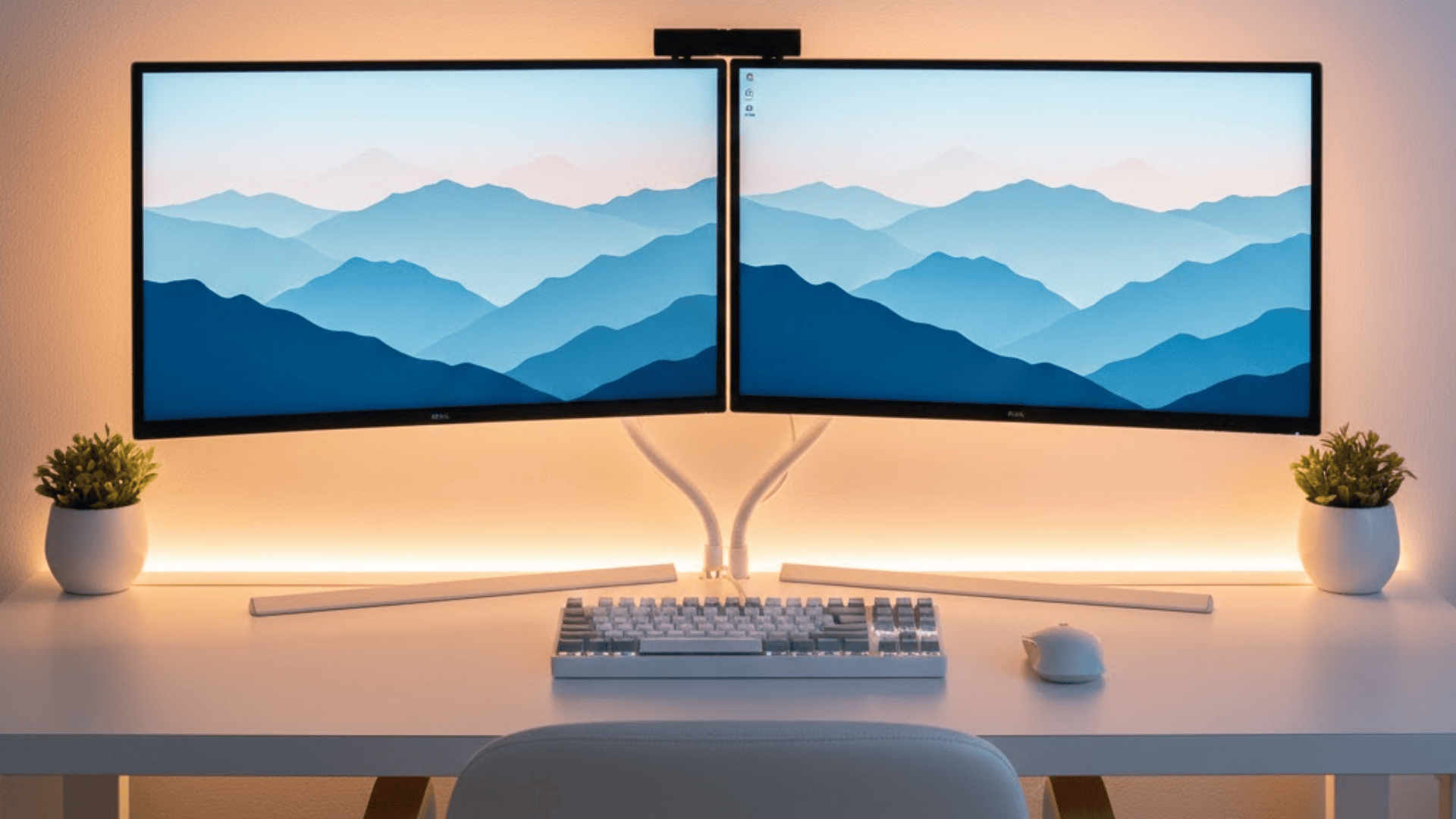 dual monitor aesthetic gaming working setup