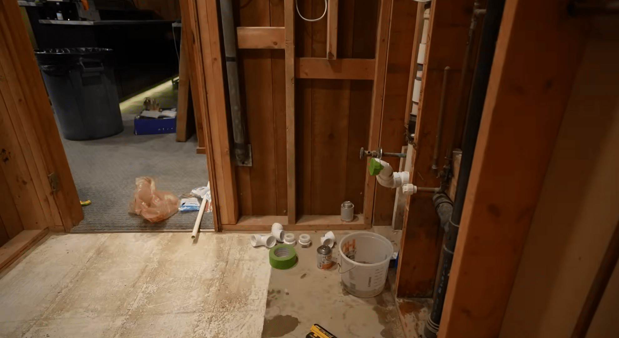 electrical and plumbing setup