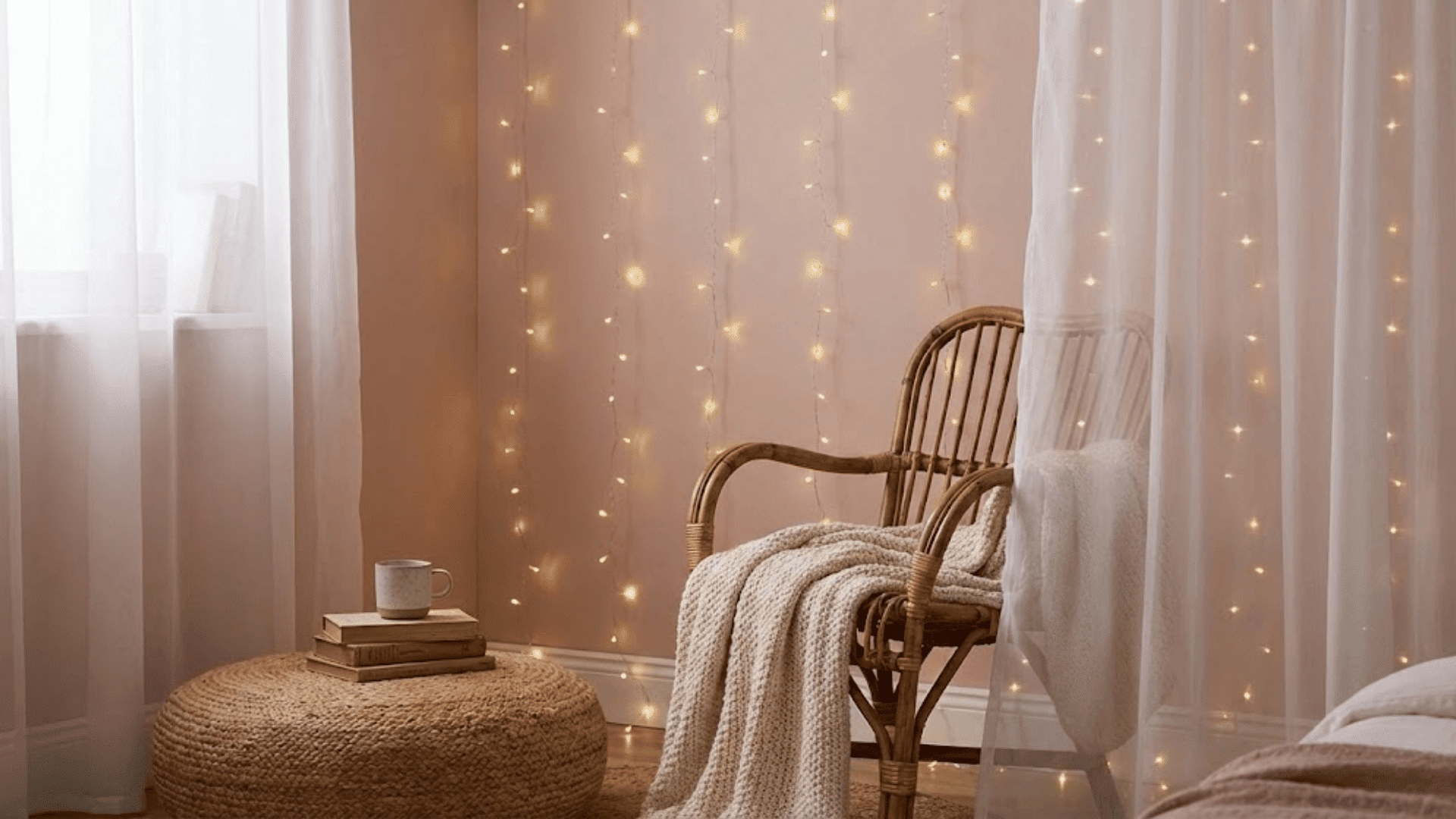 fairy light curtain wall