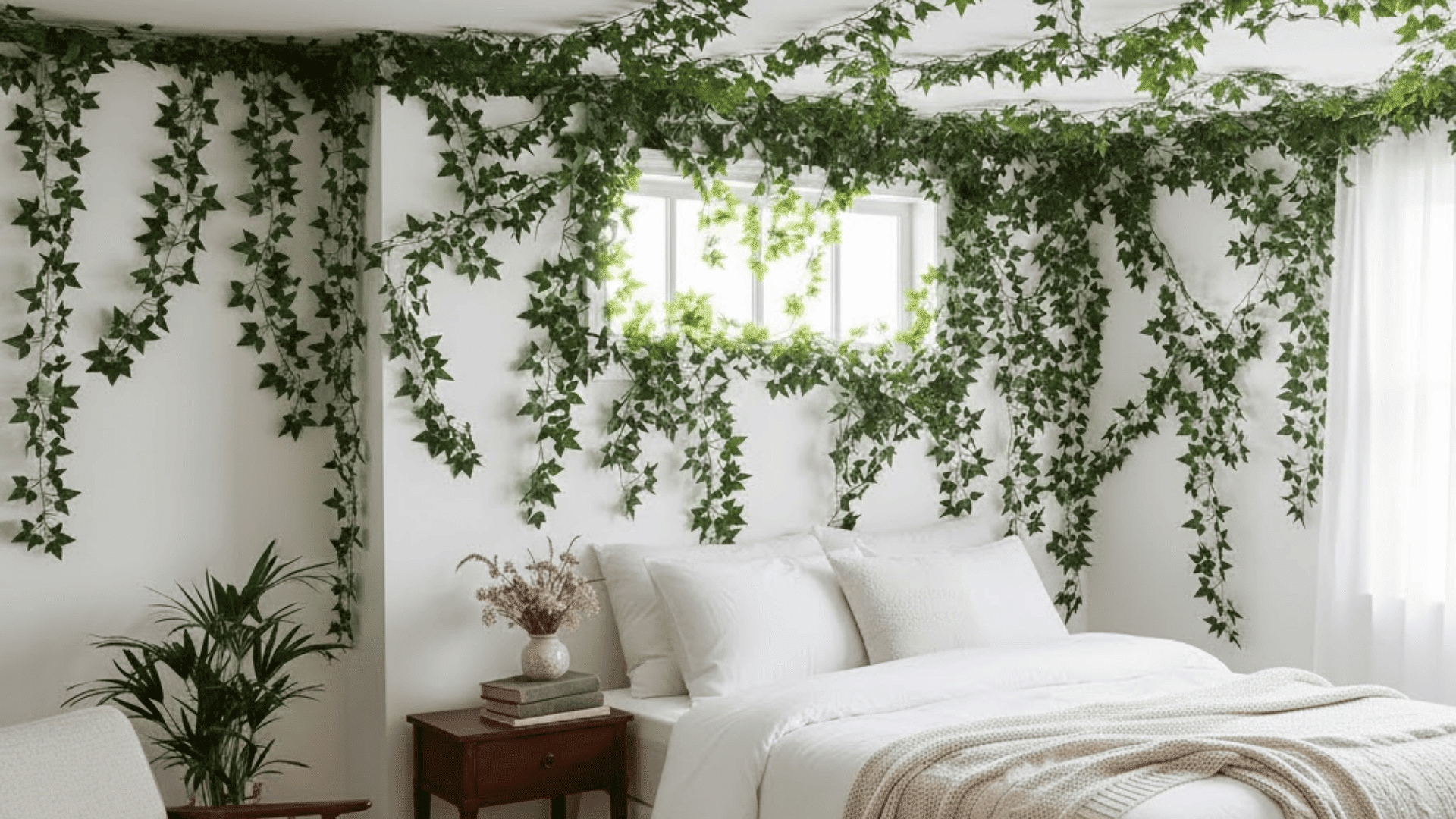 fake ivy vines across the ceiling or walls