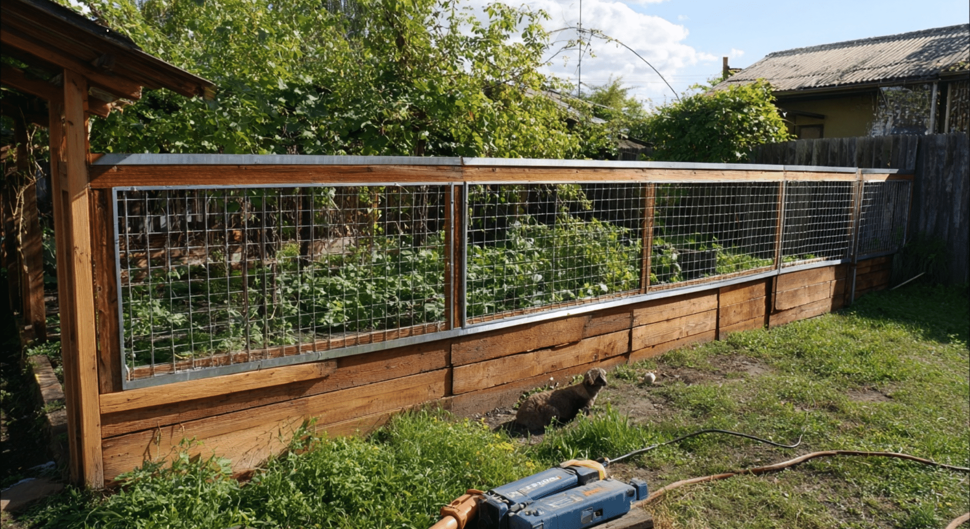 fence using livestock panels and wood