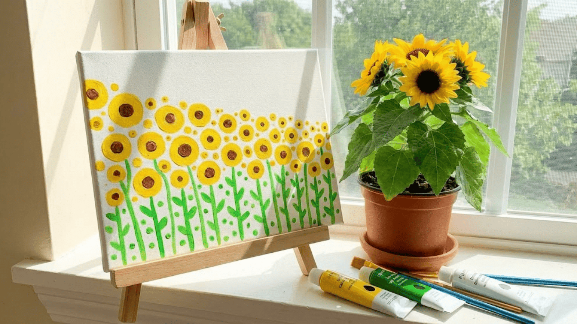 fields of sunflowers facing the horizon