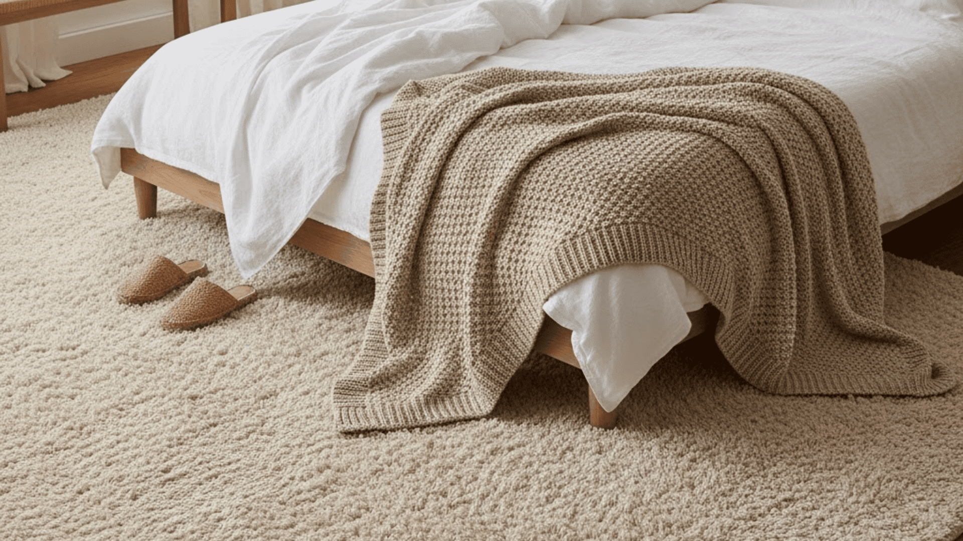 fluffy area rug to ground the room