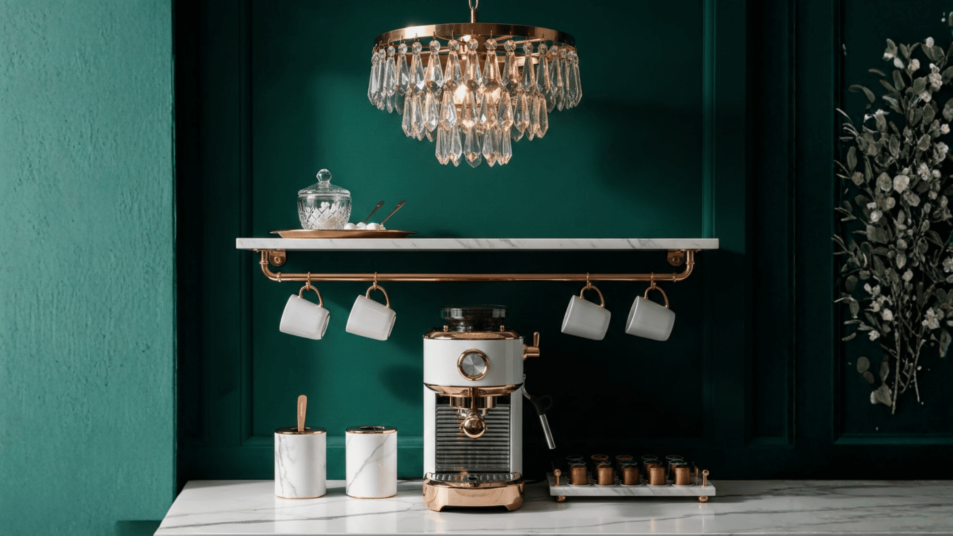 glamorous luxe coffee bar