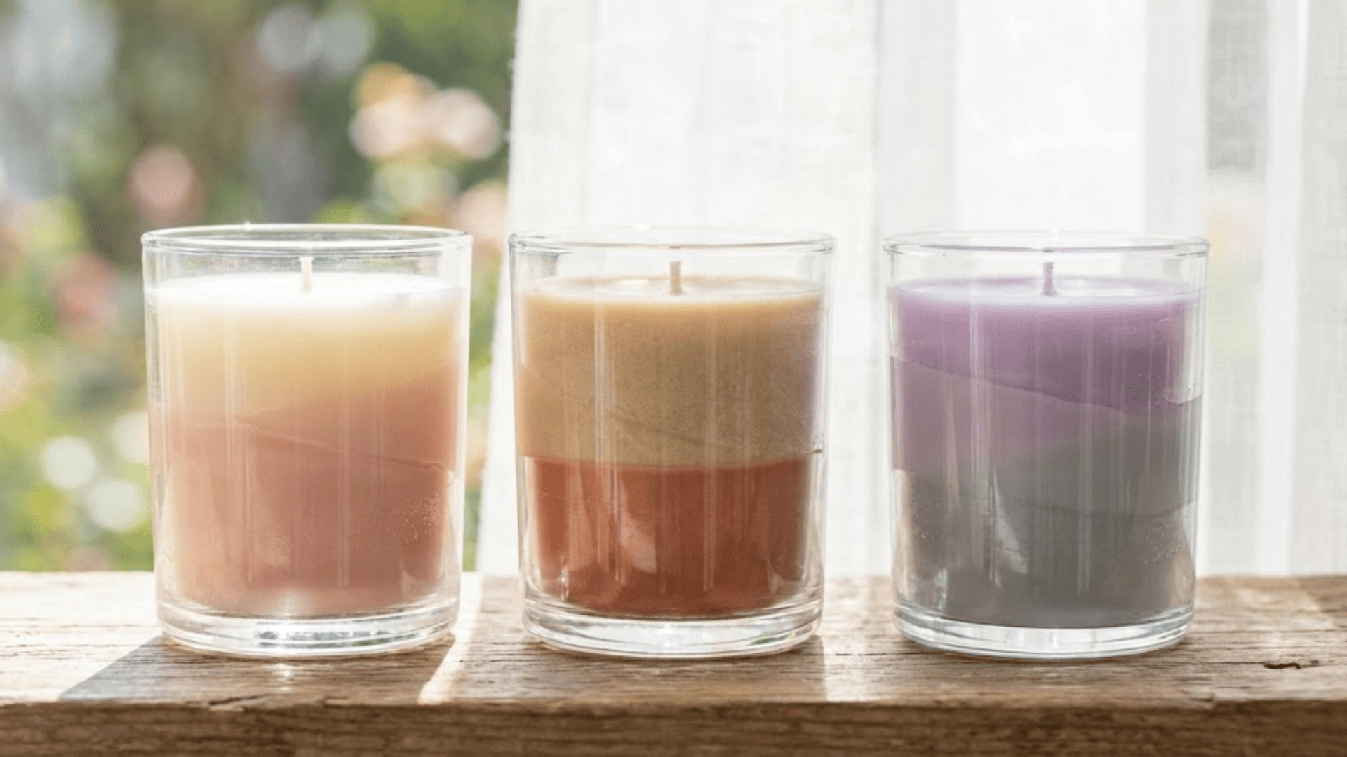 hand poured color blocked candles