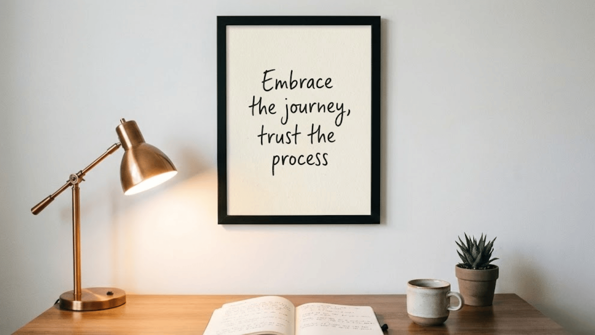 handwritten notes or poetry framed simply
