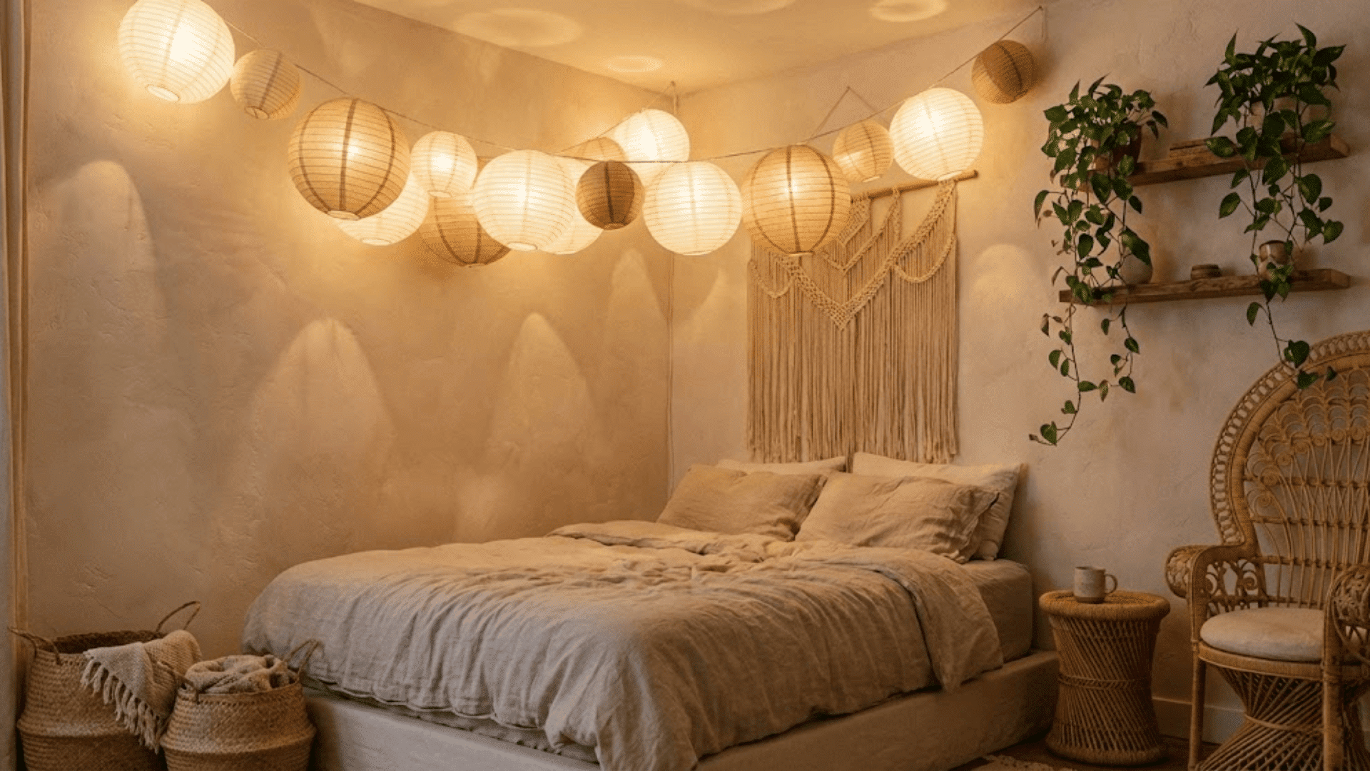 hanging lantern string lights
