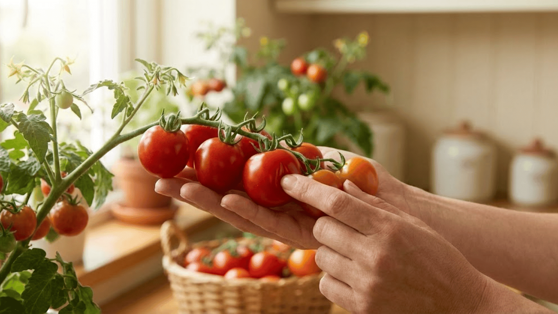 Harvesting Tomatoes Indoors
