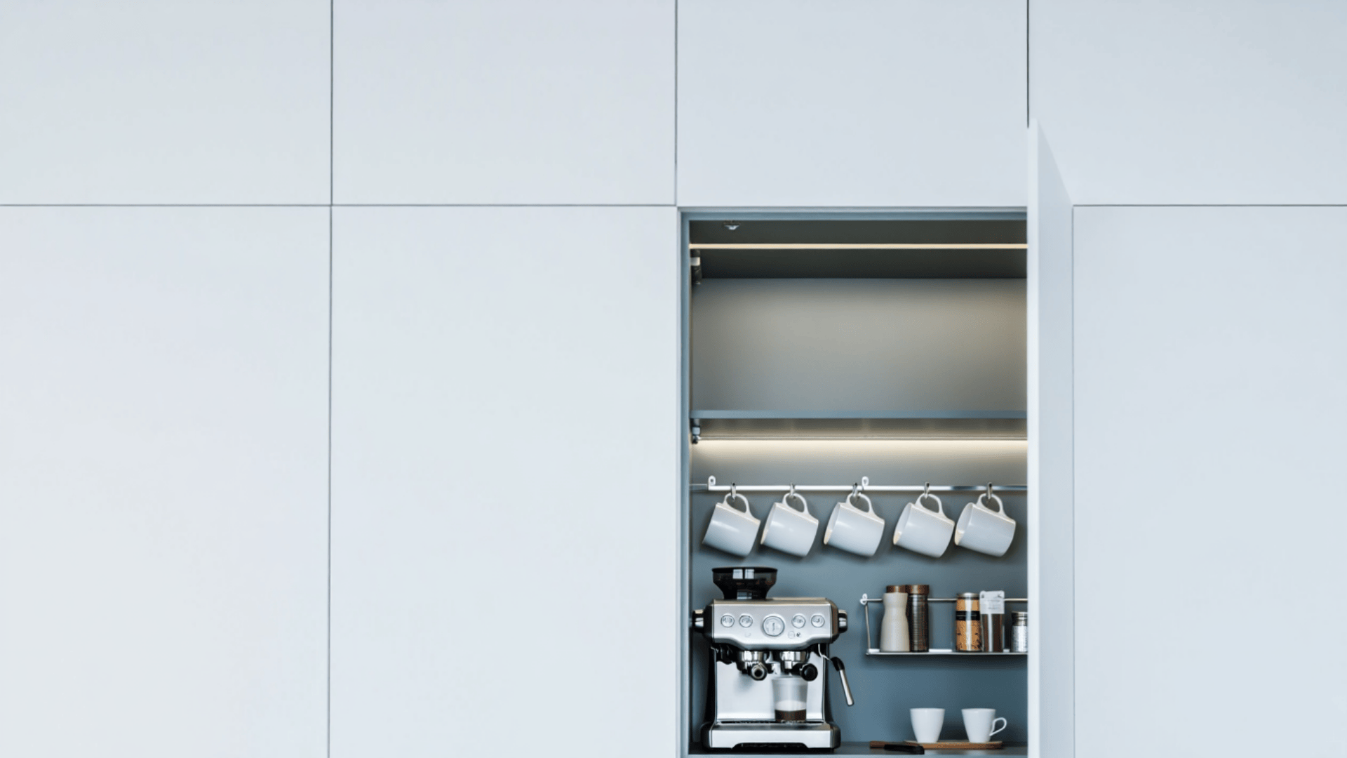 hidden fold away coffee station