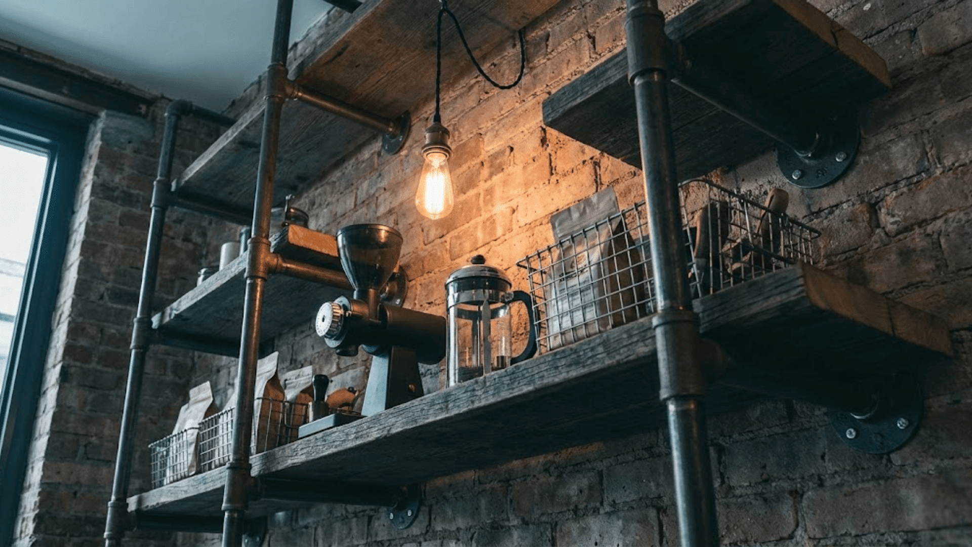 industrial style coffee station