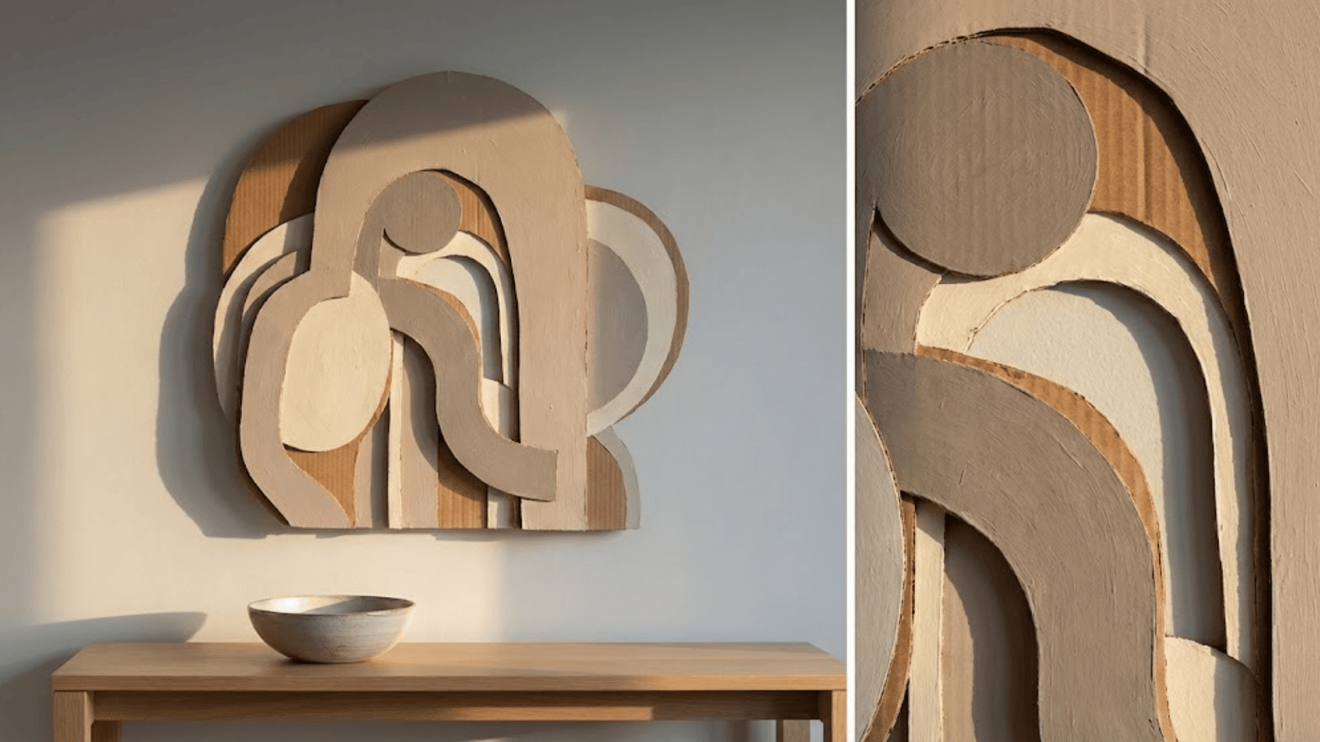 layered cardboard wall art
