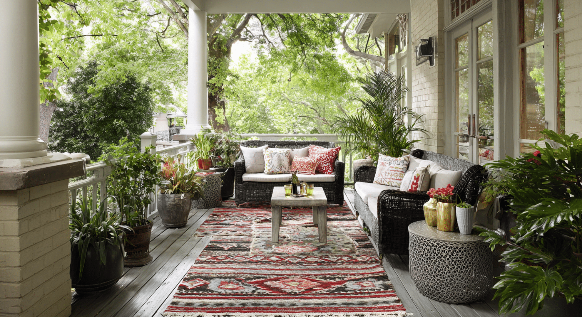 layered outdoor rugs cover