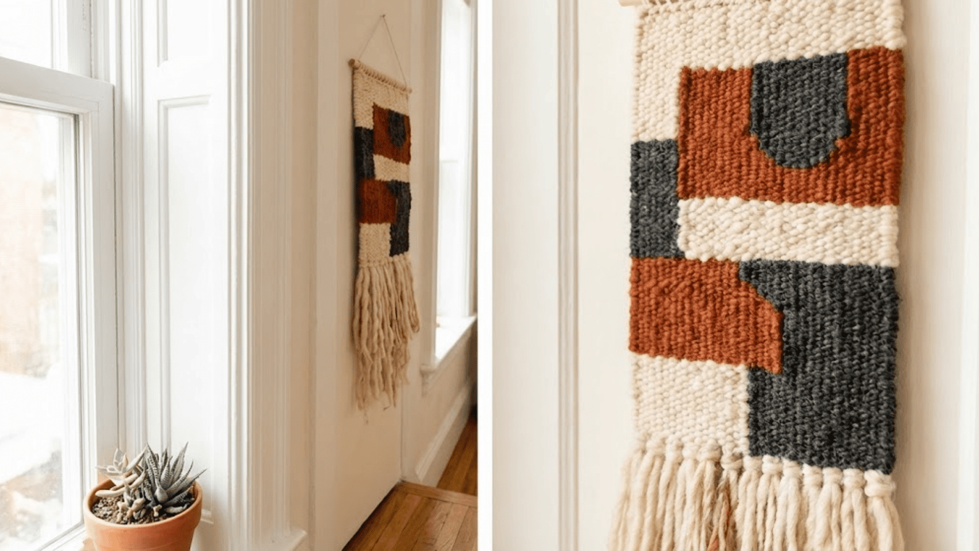 mini tapestry or weaving for narrow walls