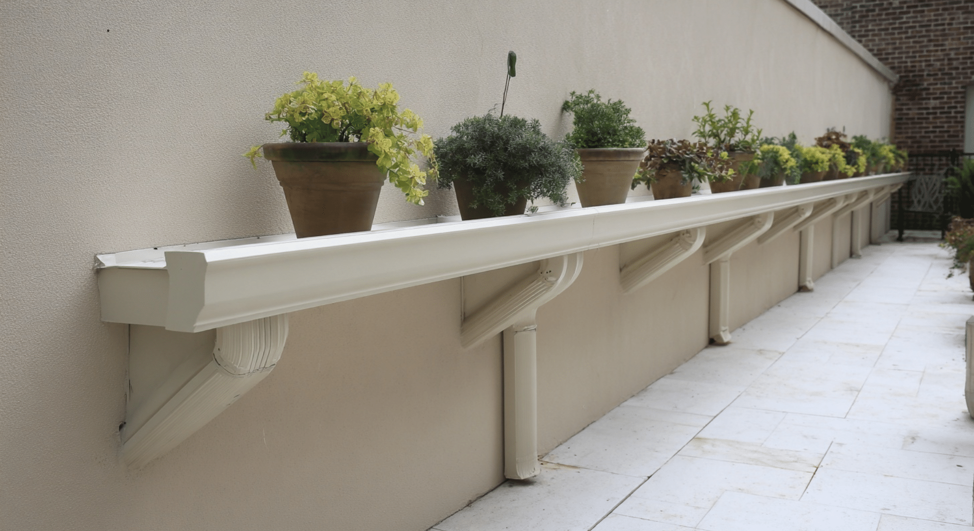 painted gutter accent wall