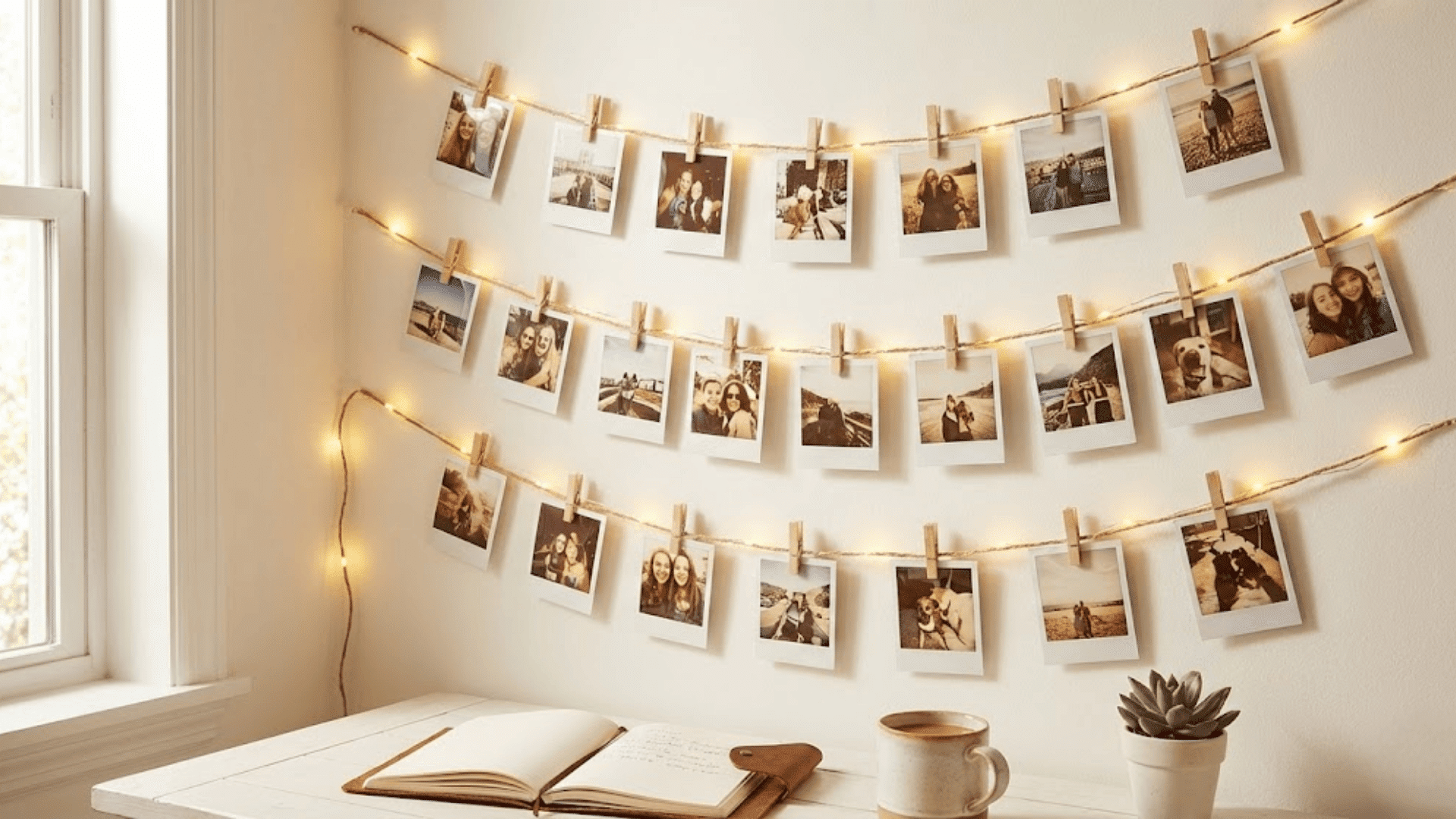 polaroid string wall
