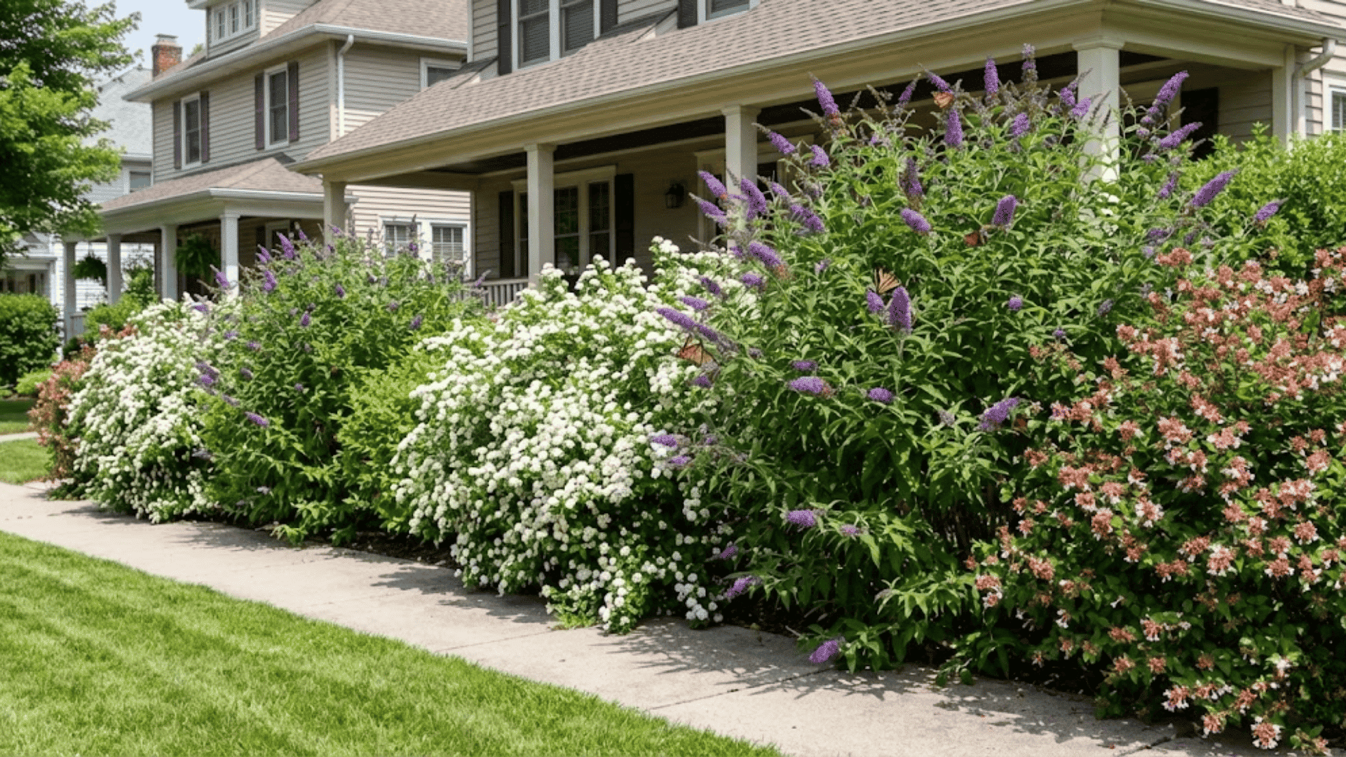 pollinator hedge staggered shrubs That bloom at different times
