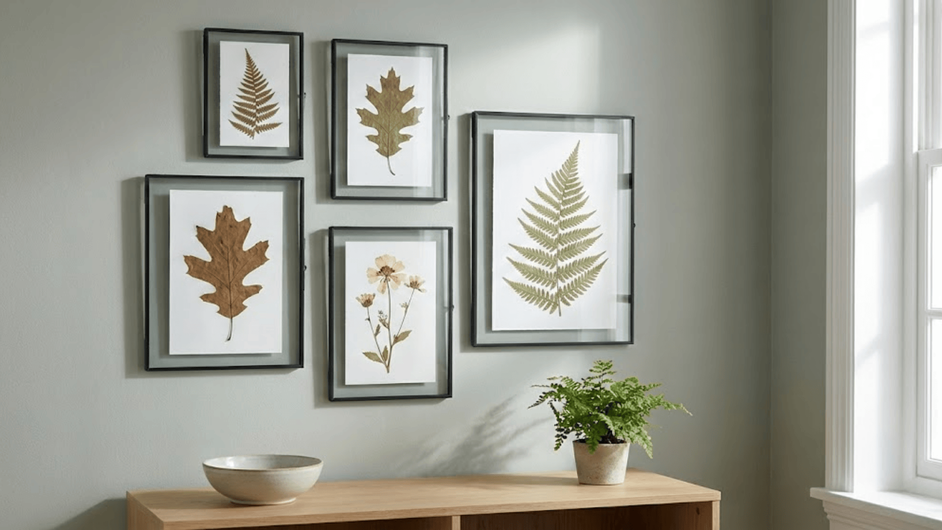 pressed leaves in frames