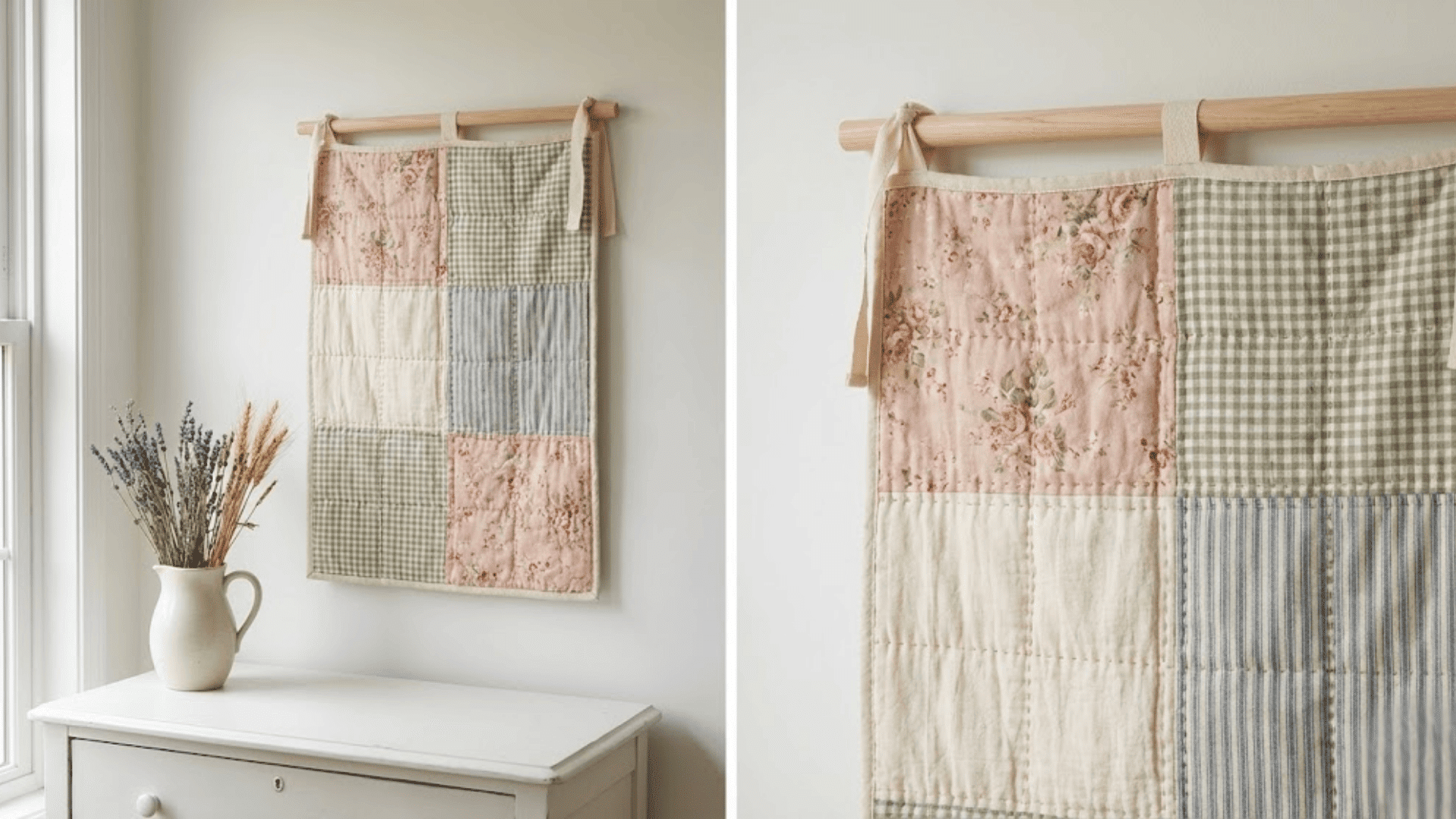 quilted fabric wall decor