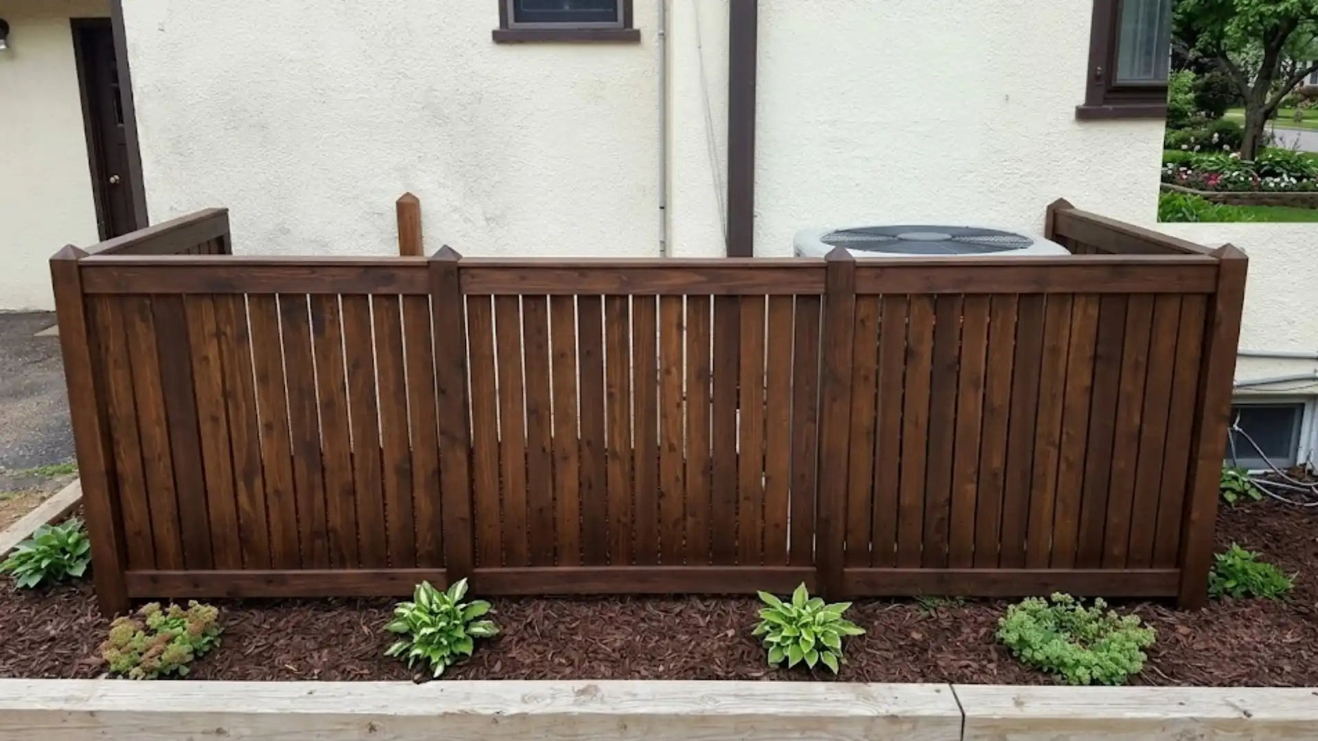 removable privacy fence sections with wooden panels around a residential outdoor area