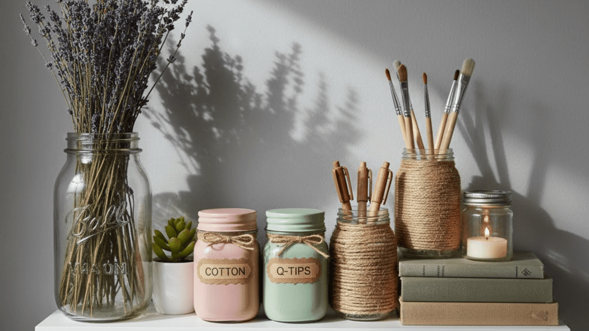 repurposing jars as décor pieces