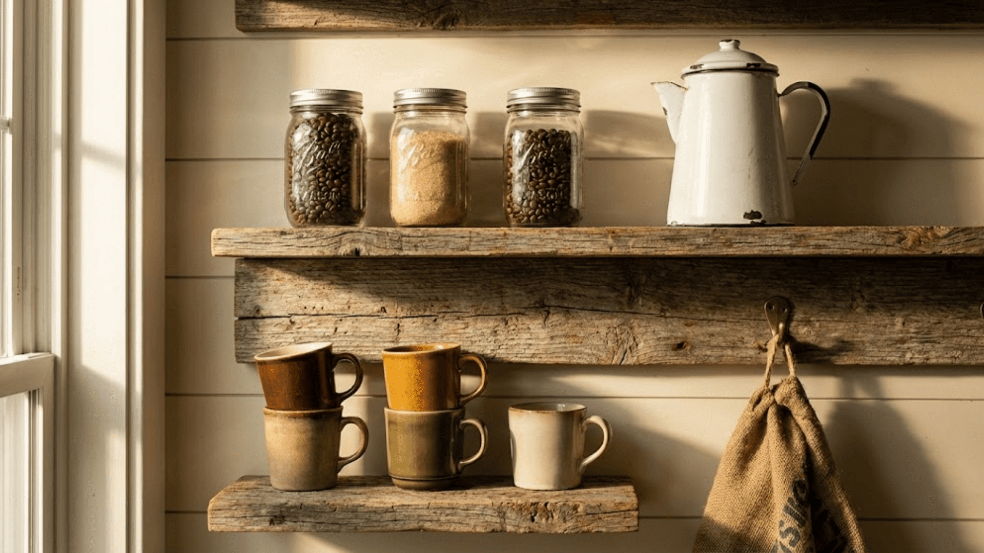 rustic farmhouse coffee bar