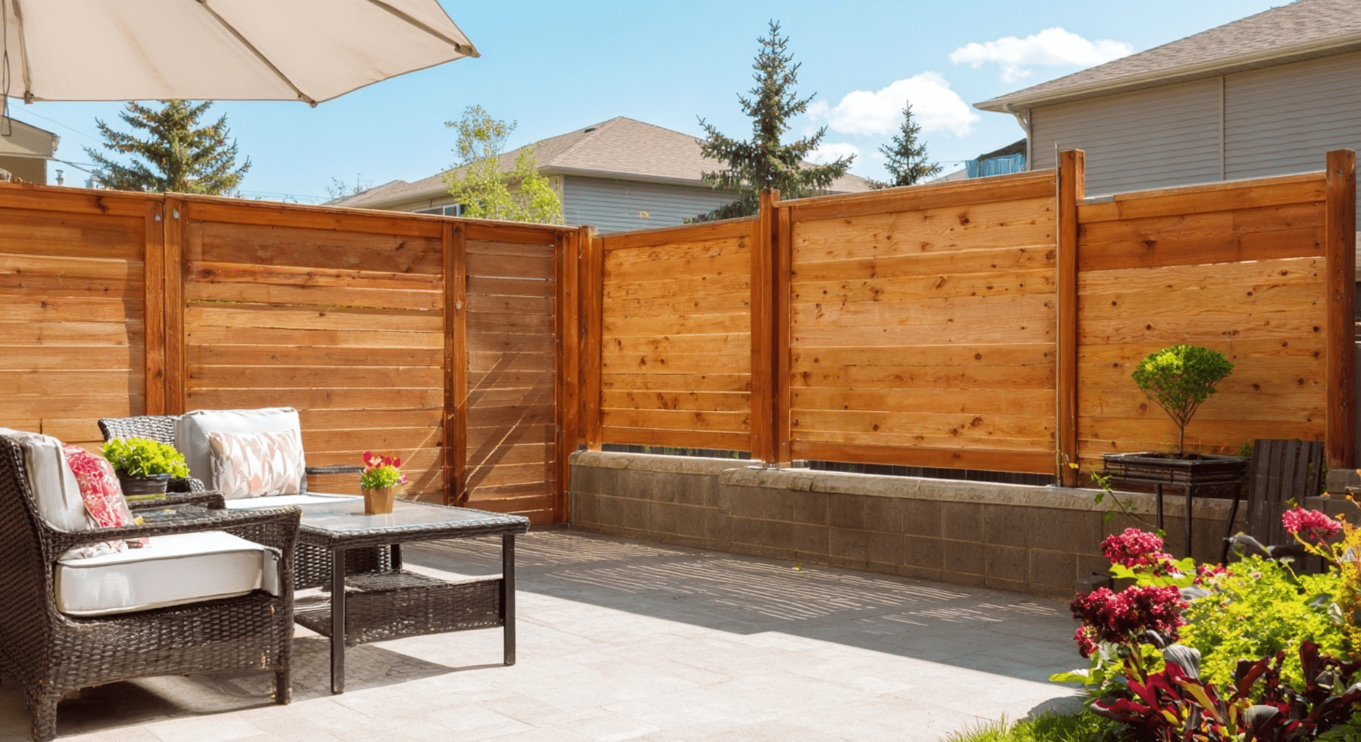 sliding panel privacy fence