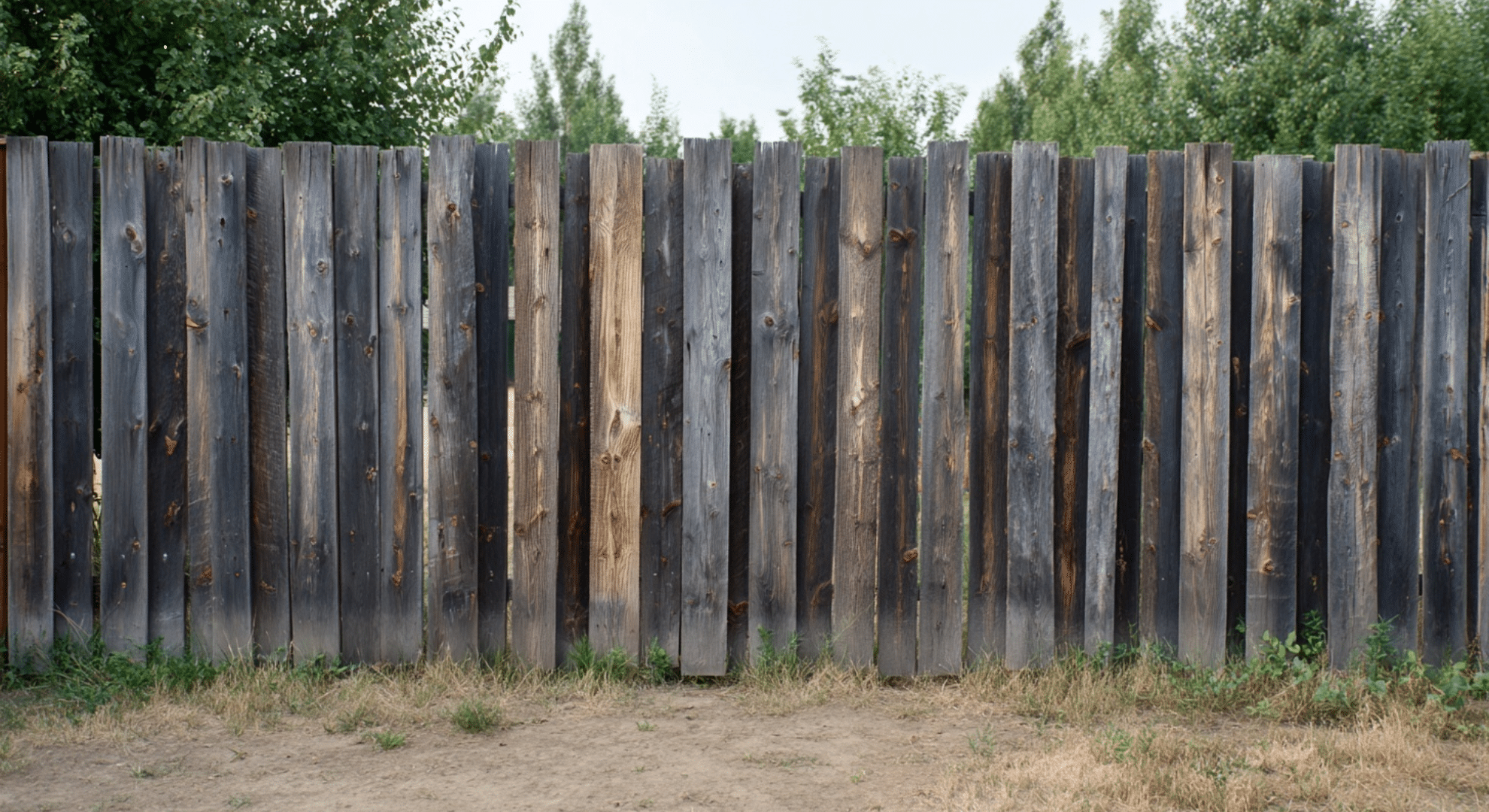 staggered height wood fence
