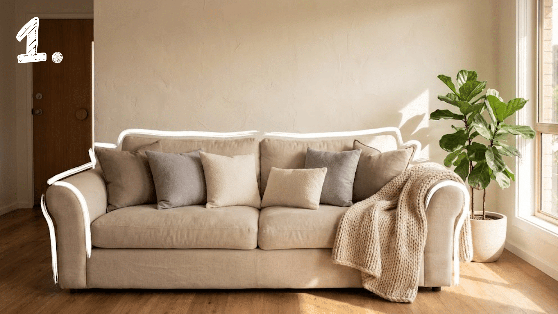 step 1 start With the main sofa