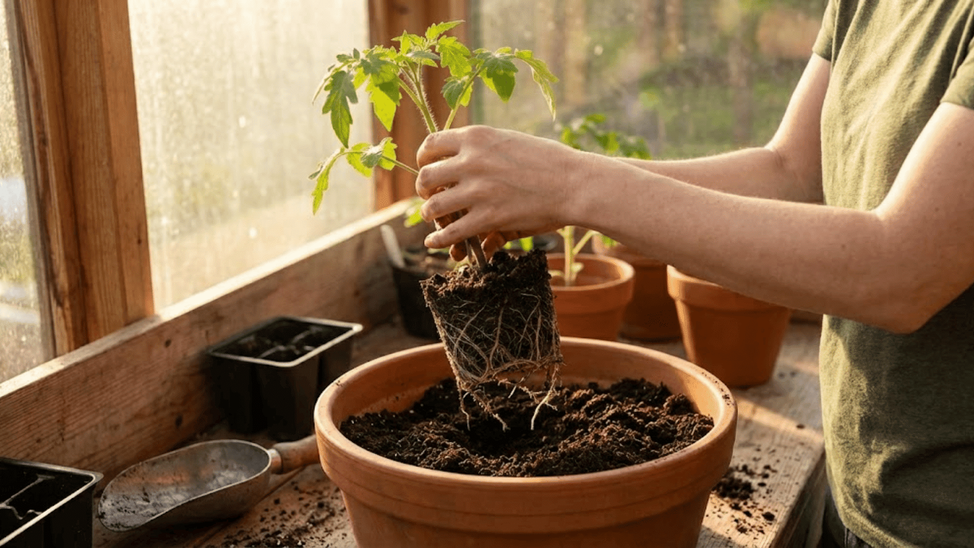 step 4 pot up to larger containers
