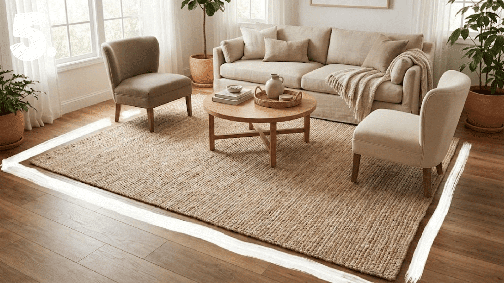 step 5 rug placement for grounding energy