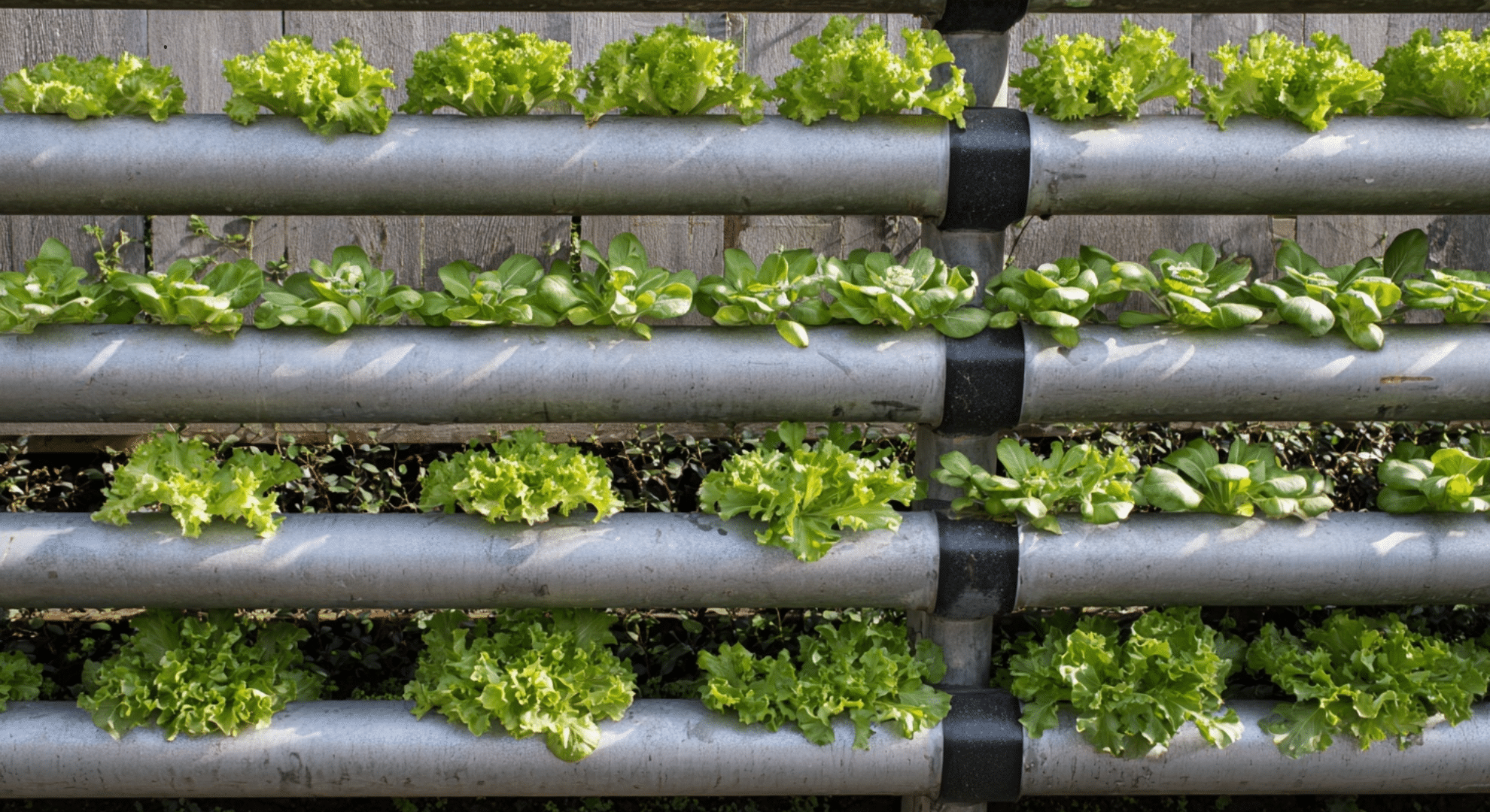 straight row gutter garden
