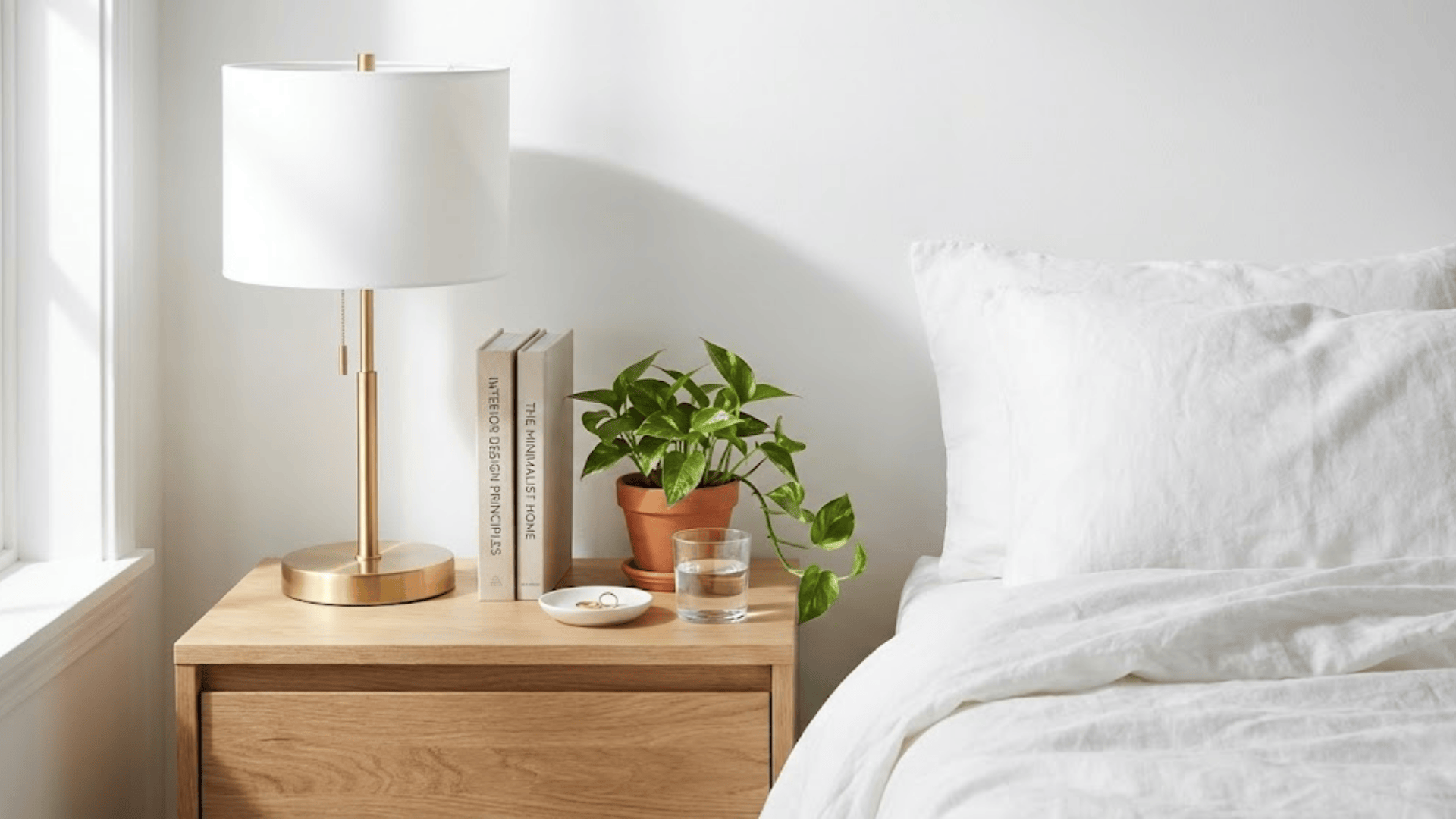 stylish nightstand with curated décor