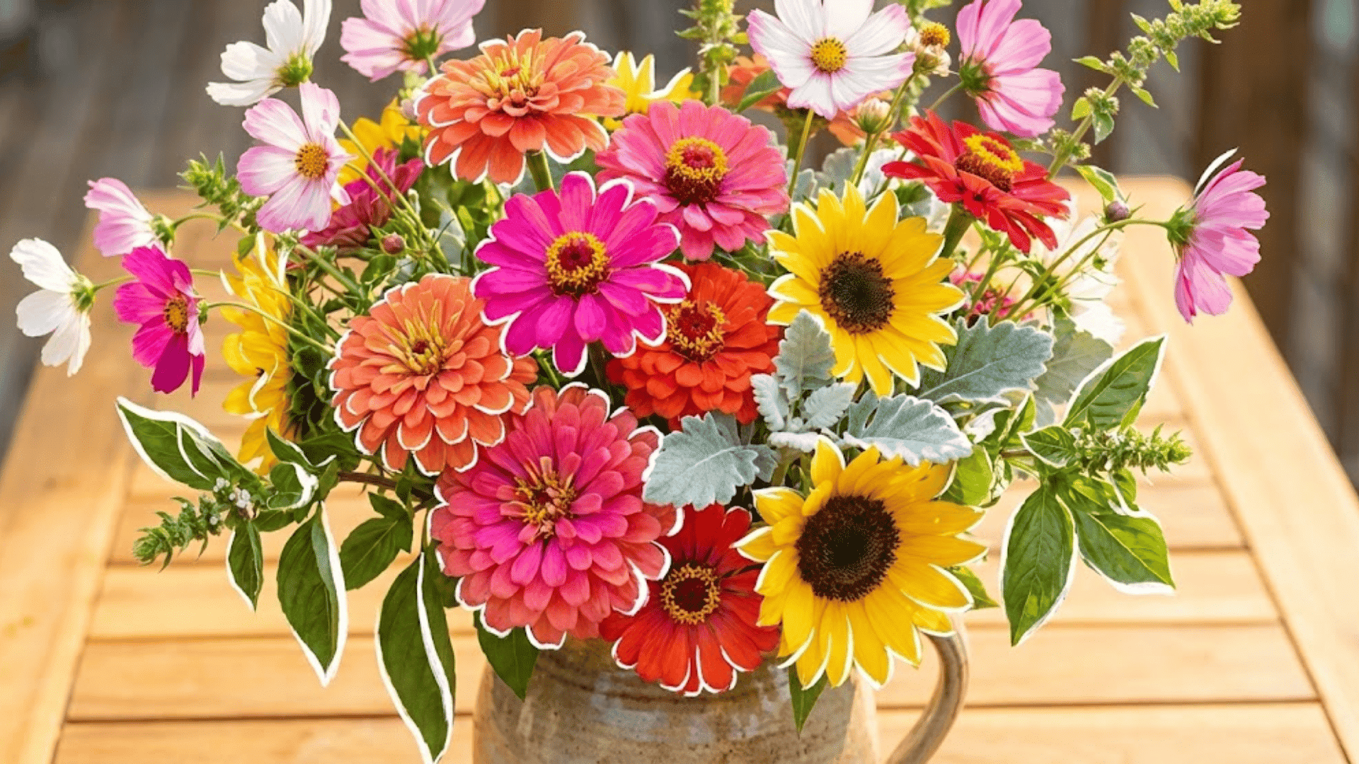 summer zinnia herb posy
