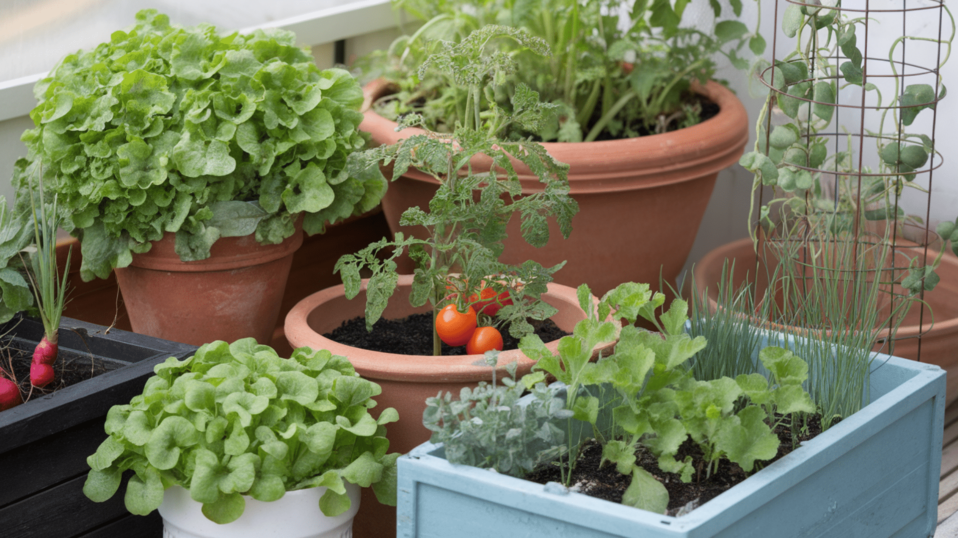 the balcony or patio container layout