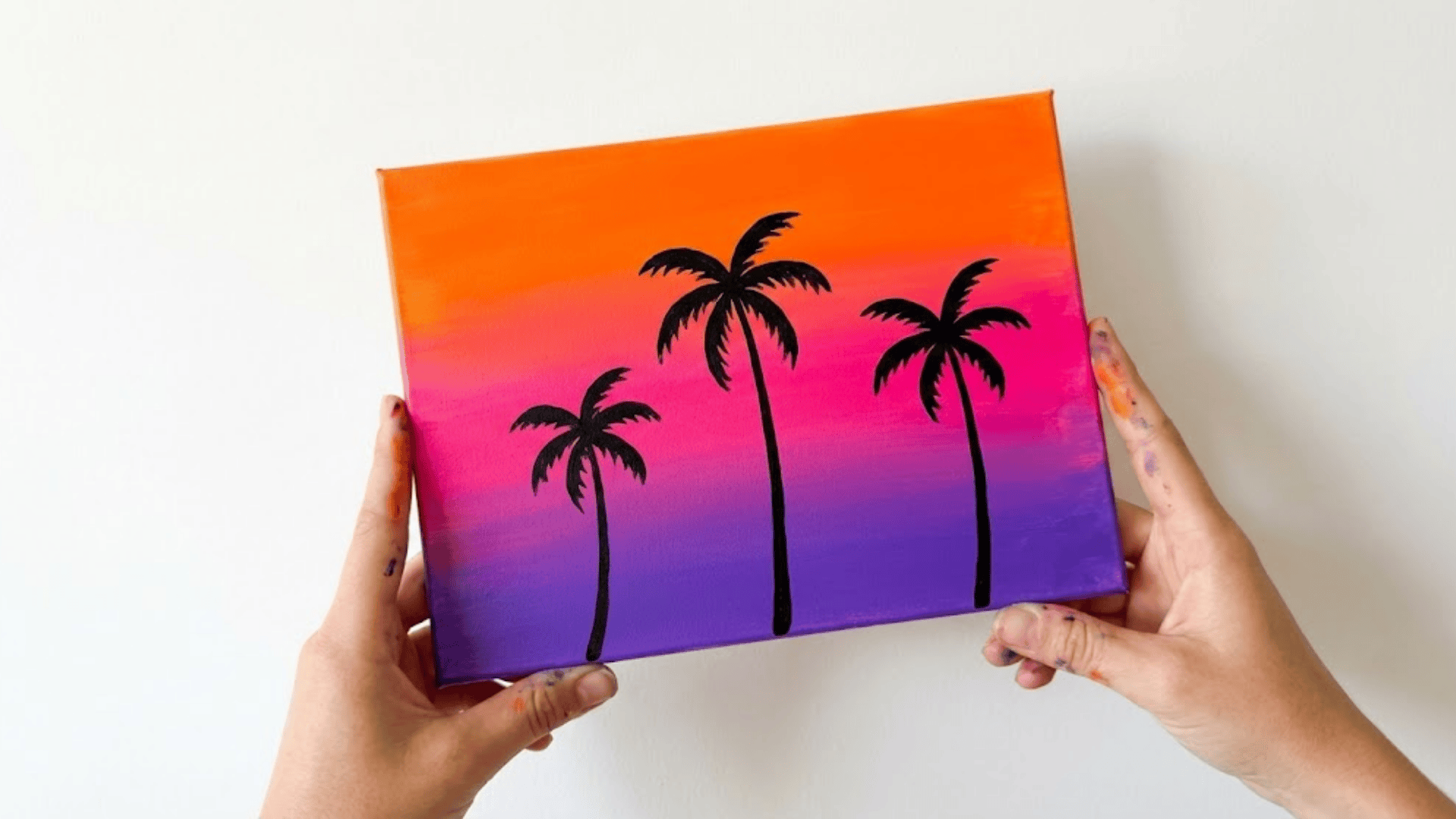 tropical sunset with palm silhouettes